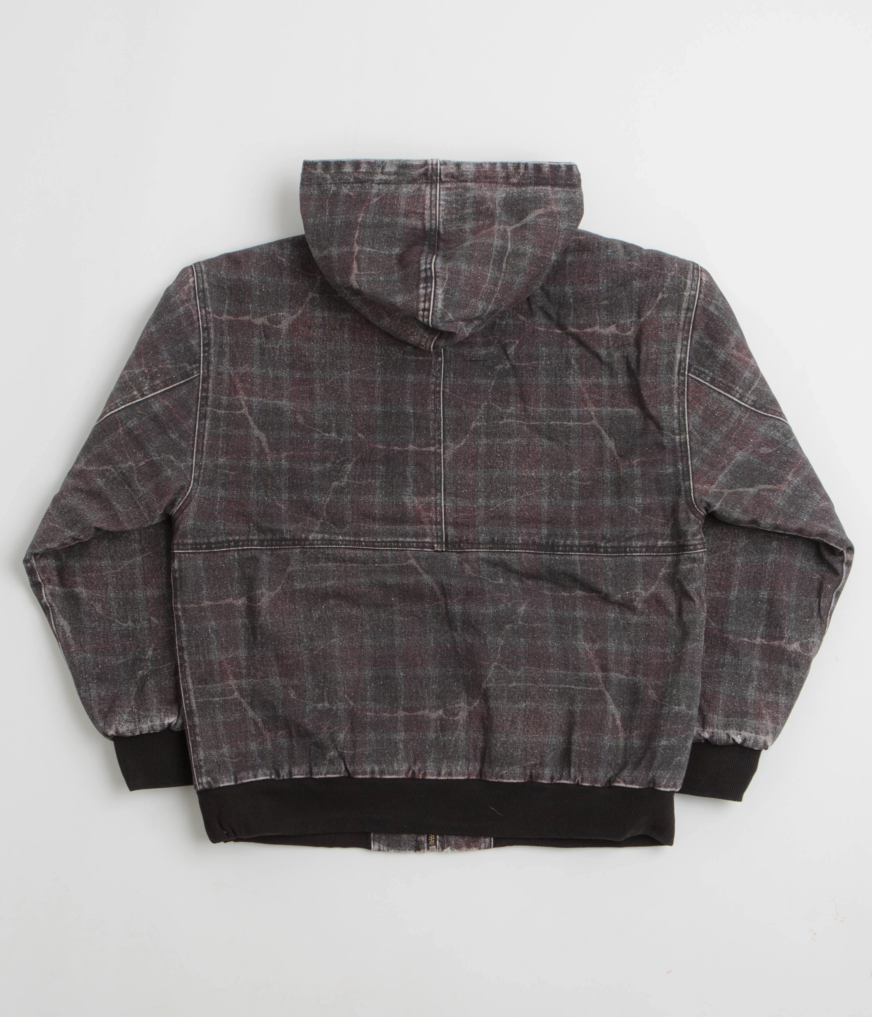 Fucking Awesome Distressed Plaid KO Work Jacket - Brown Dual Zipper System Weather Ease