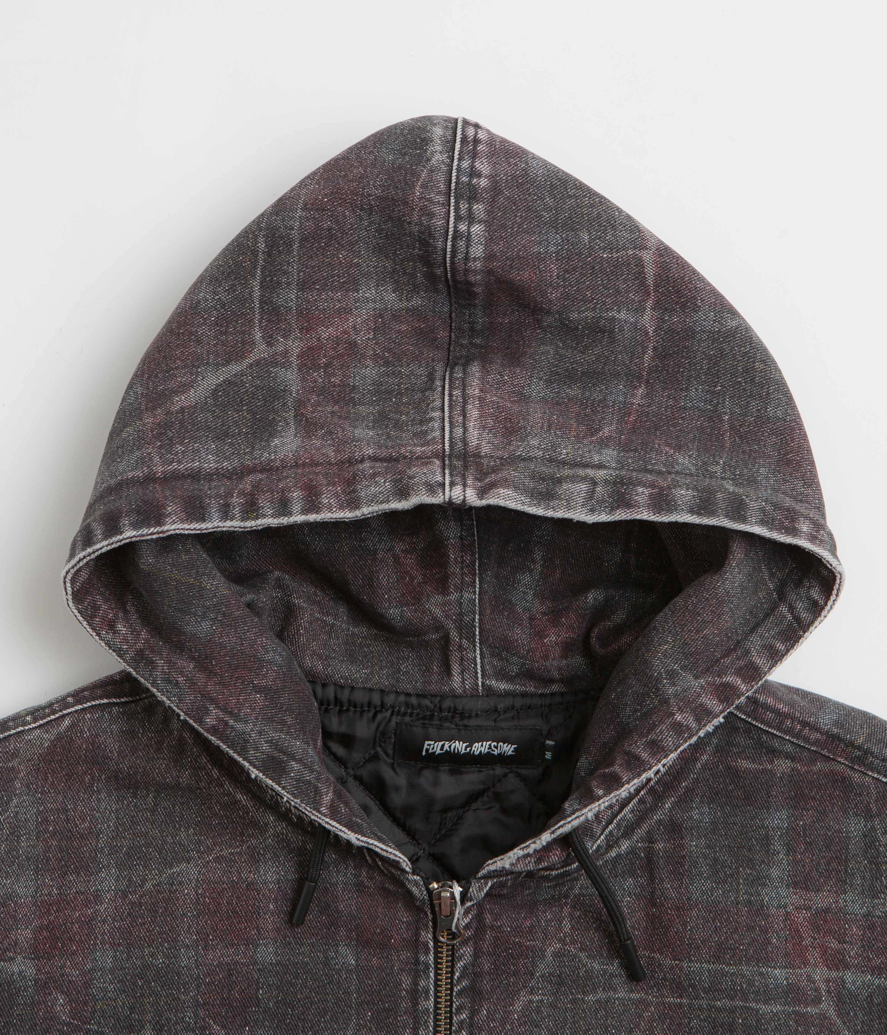 Fucking Awesome Distressed Plaid KO Work Jacket - Brown Rugged Style