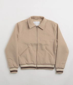 Pop Trading Company Varsity Jacket - White Pepper Layer Look Sleek Layer