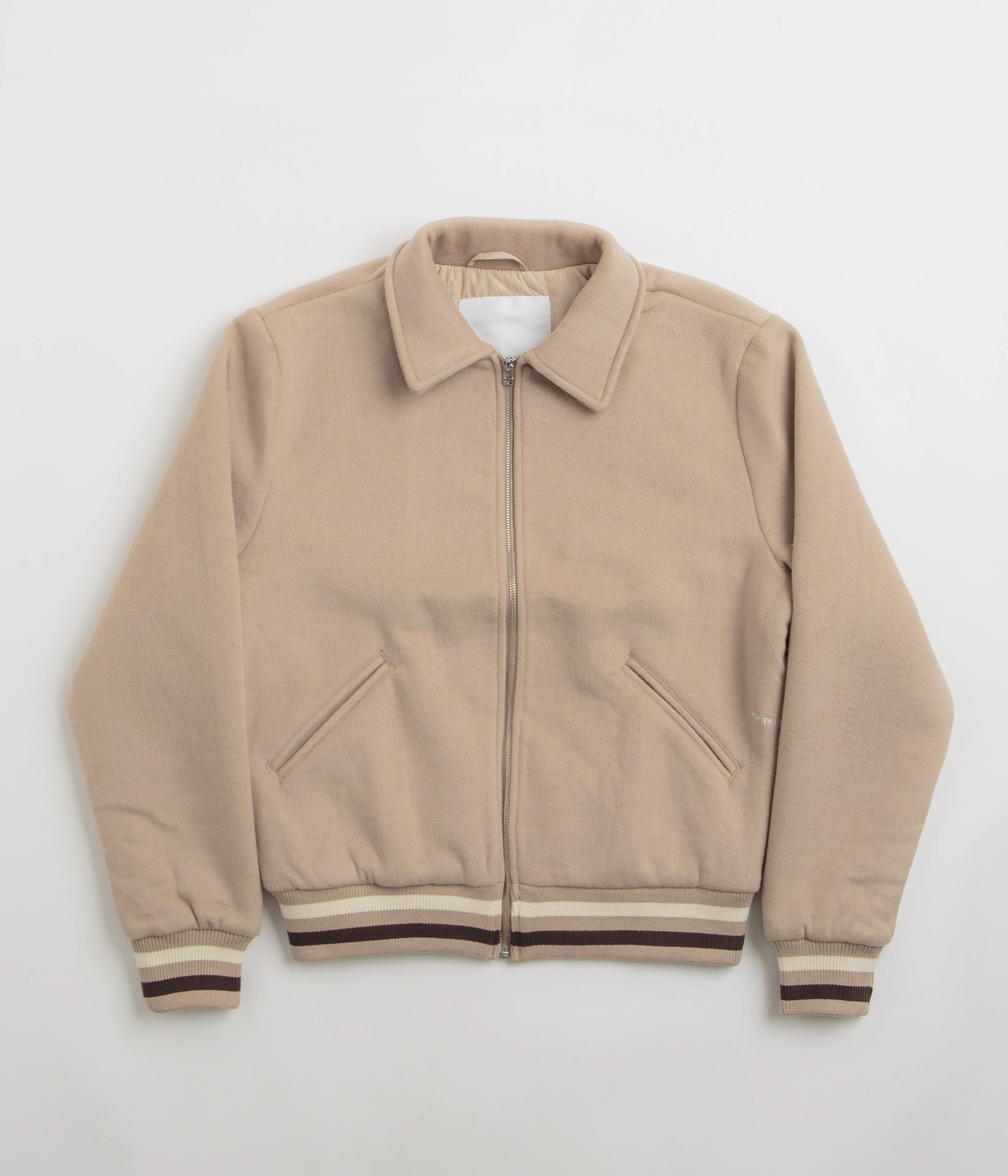 Pop Trading Company Varsity Jacket - White Pepper Layer Look Sleek Layer