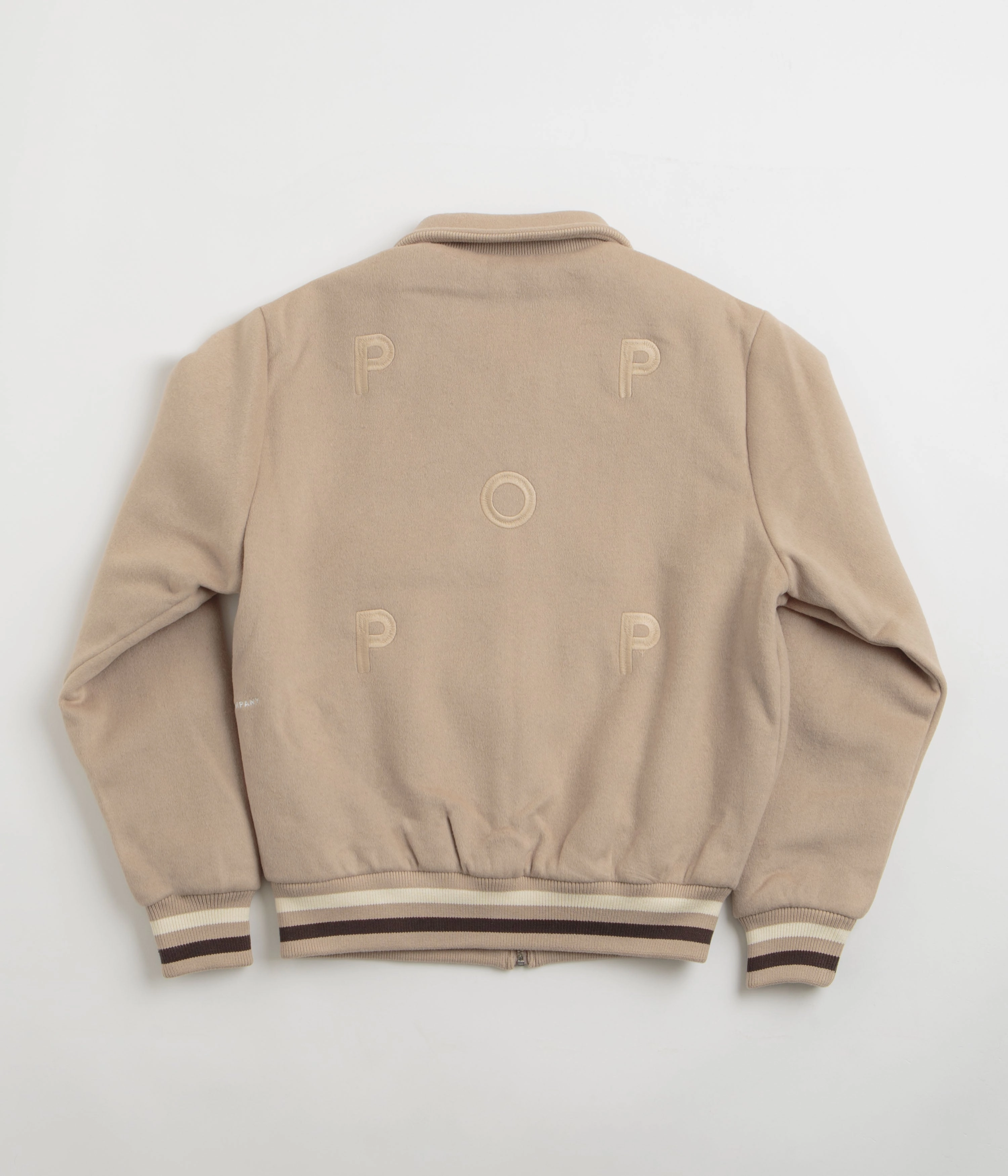challenge Pop Trading Company Varsity Jacket - White Pepper
