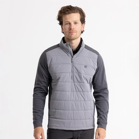 Moisture Wicking Technology Weld Hybrid Half Zip Jacket Iridium/Oslo Grey