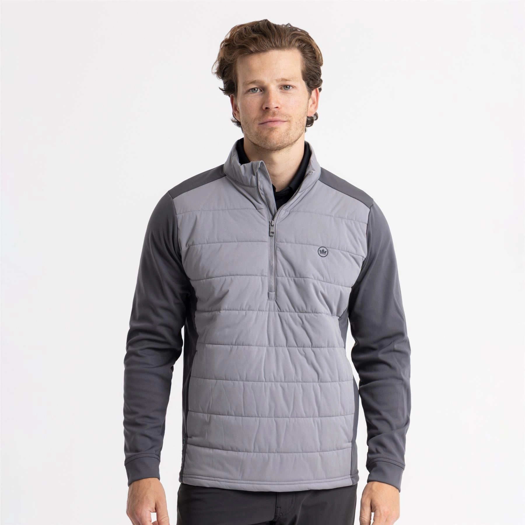 Moisture Wicking Technology Weld Hybrid Half Zip Jacket Iridium/Oslo Grey
