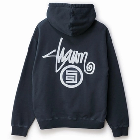 Minimalist Outfit Recycled materials S/Double - Shawn Dot Zip Hoodie Navy