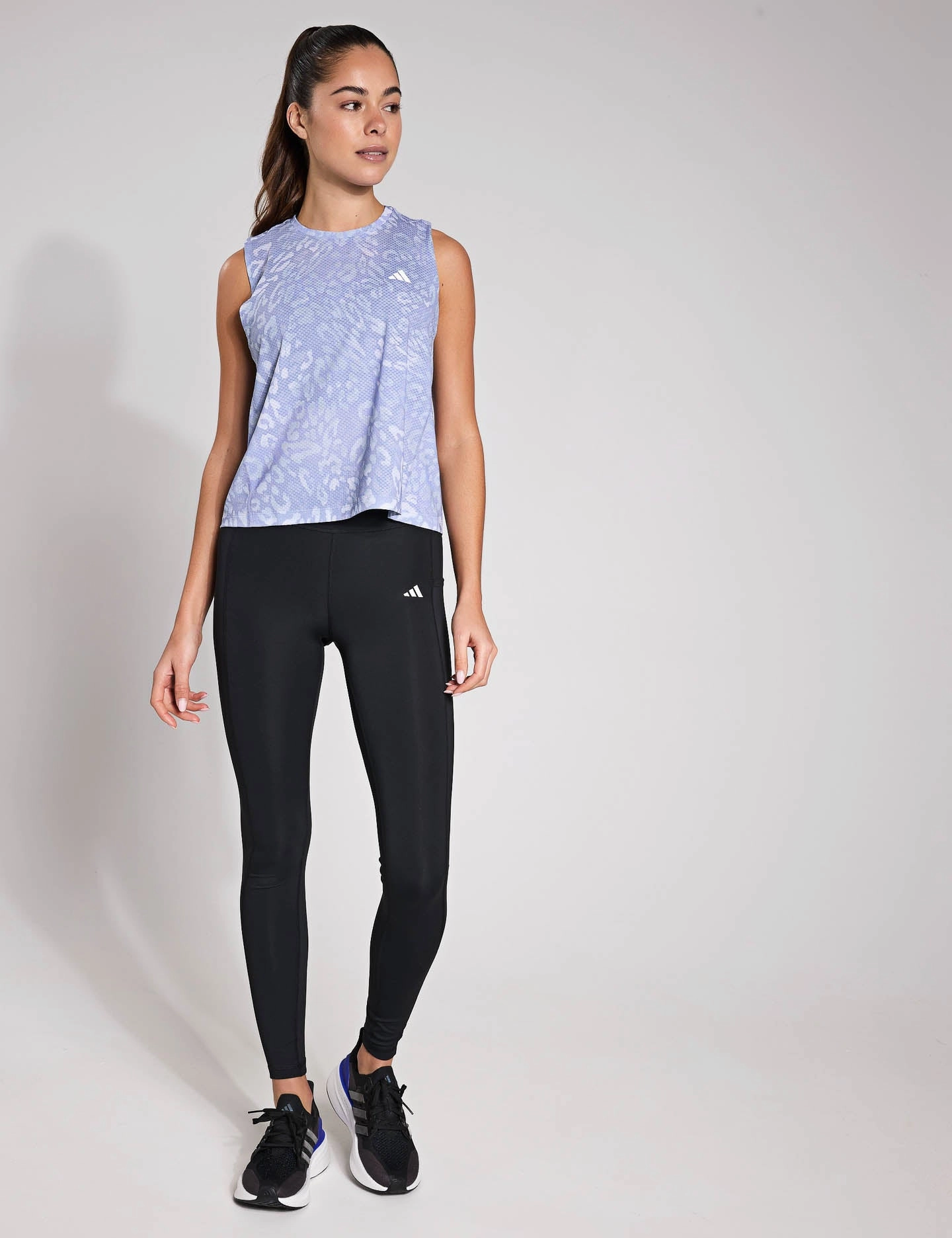 Own the Run CLIMACOOL 3-Stripes Tank Top - Dash Grey/Violet Tone Lockdown Grip second hand