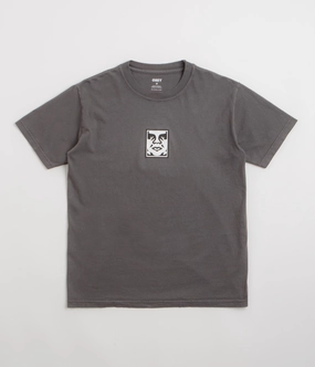 Obey Icon Face T-Shirt - Pigment Dusty Black winter season helicopter venue
