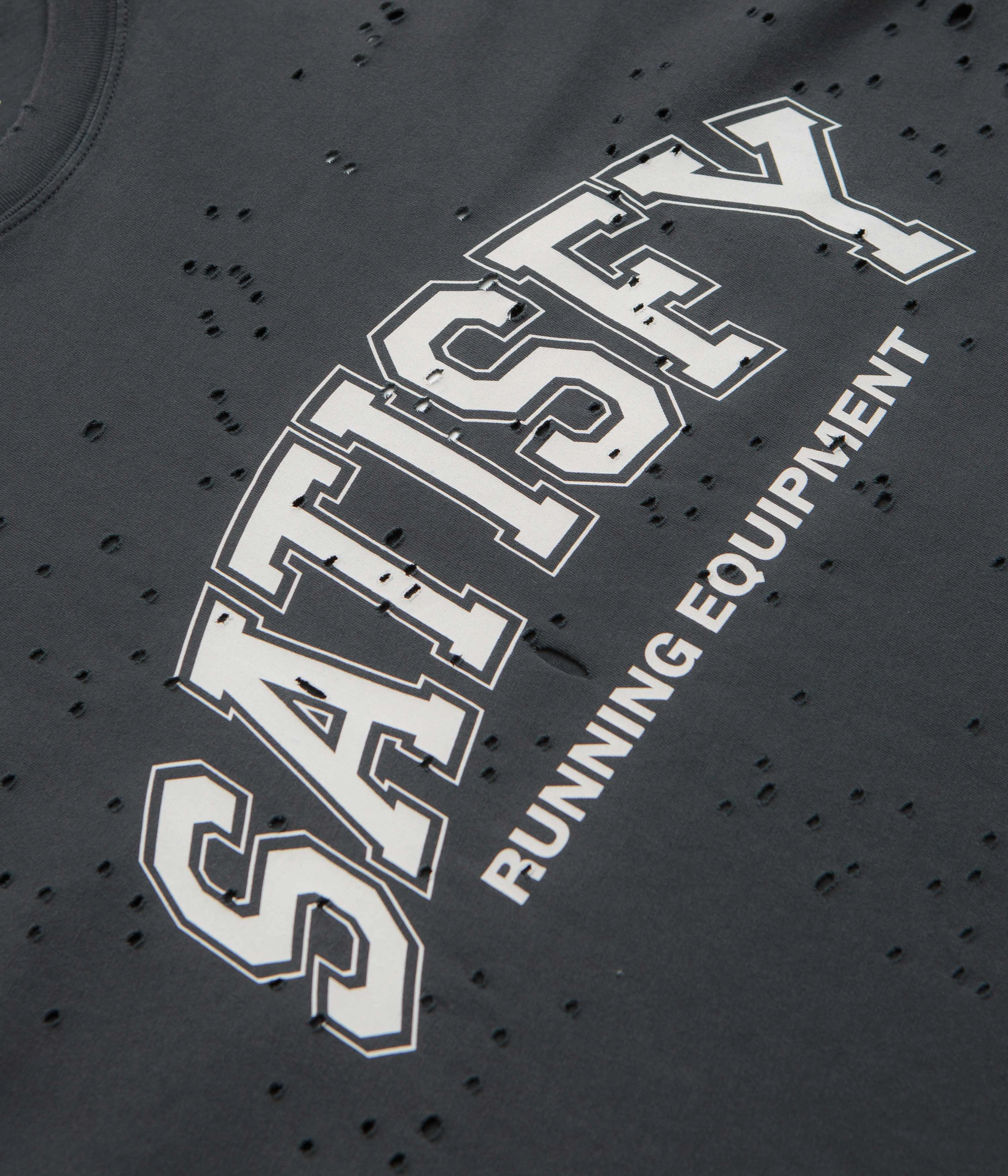 Zip Closure Belts Satisfy MothTech Varsity Logo T-Shirt - Aged Black