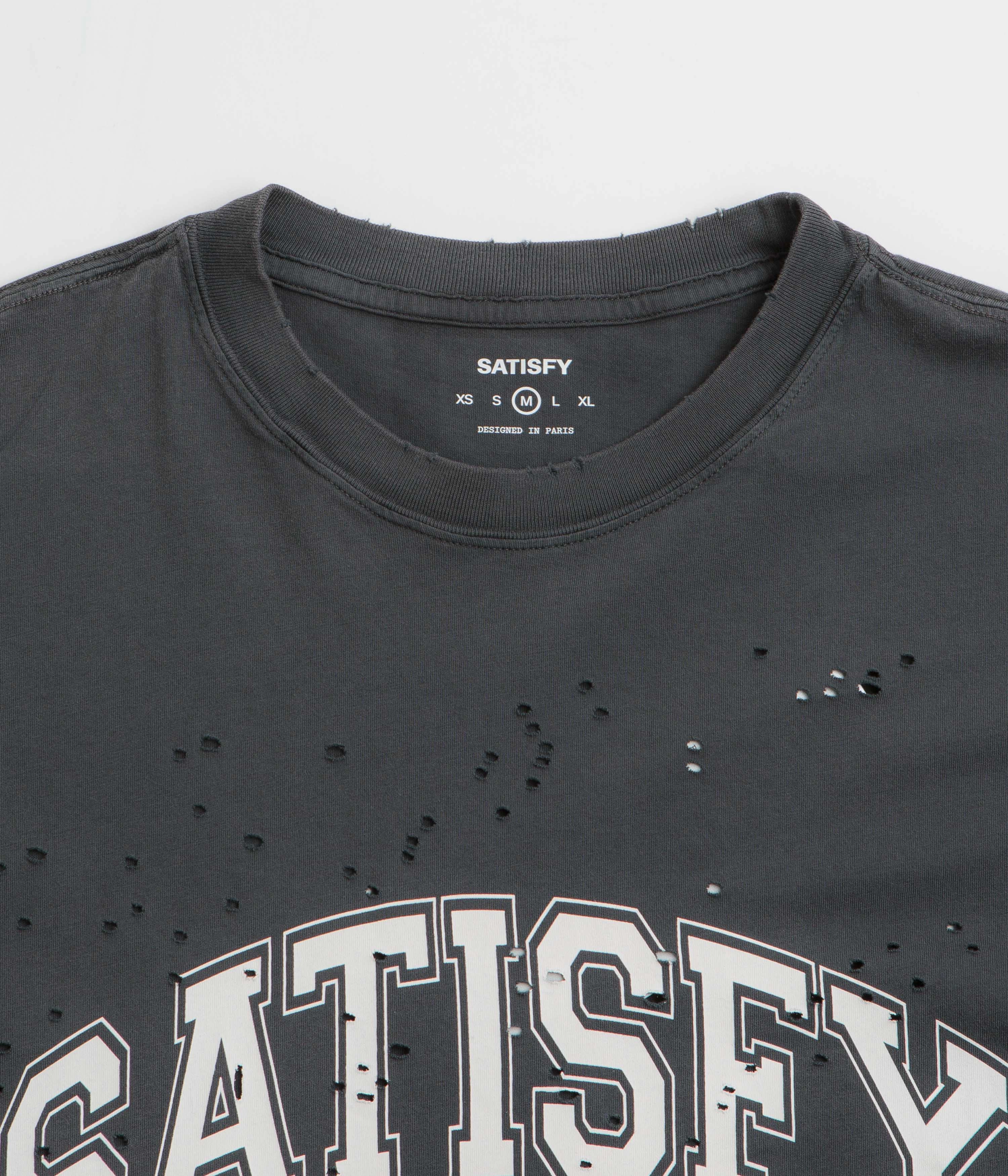 Formal Wear sports event Satisfy MothTech Varsity Logo T-Shirt - Aged Black