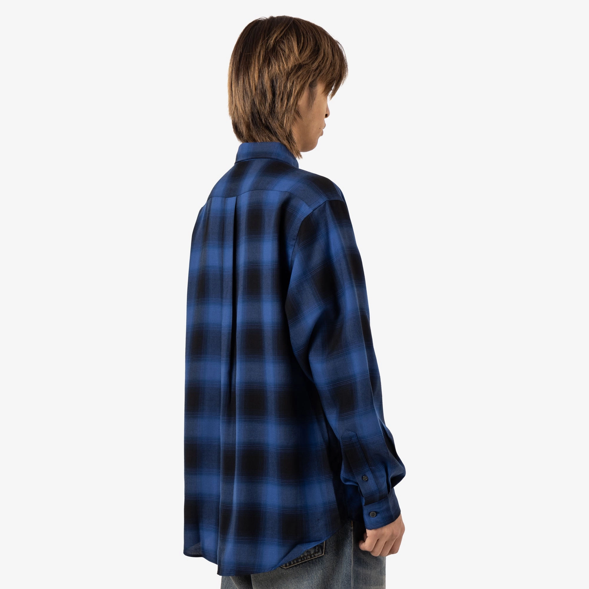 Saturdays NYC Ombre Check Work Shirt / Blue Ethical production