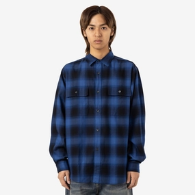 Saturdays NYC Ombre Check Work Shirt / Blue Active Wear Versatile Wear
