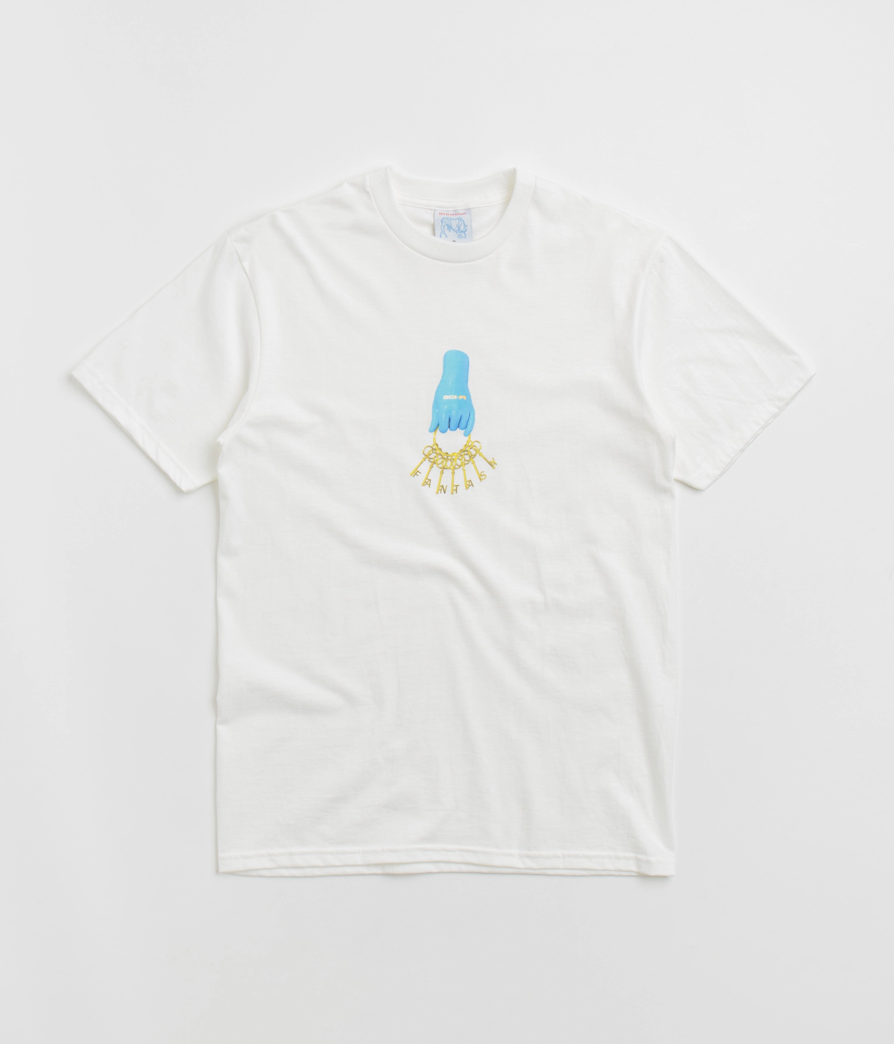 Sci-Fi Fantasy Keys T-Shirt - White animal hem