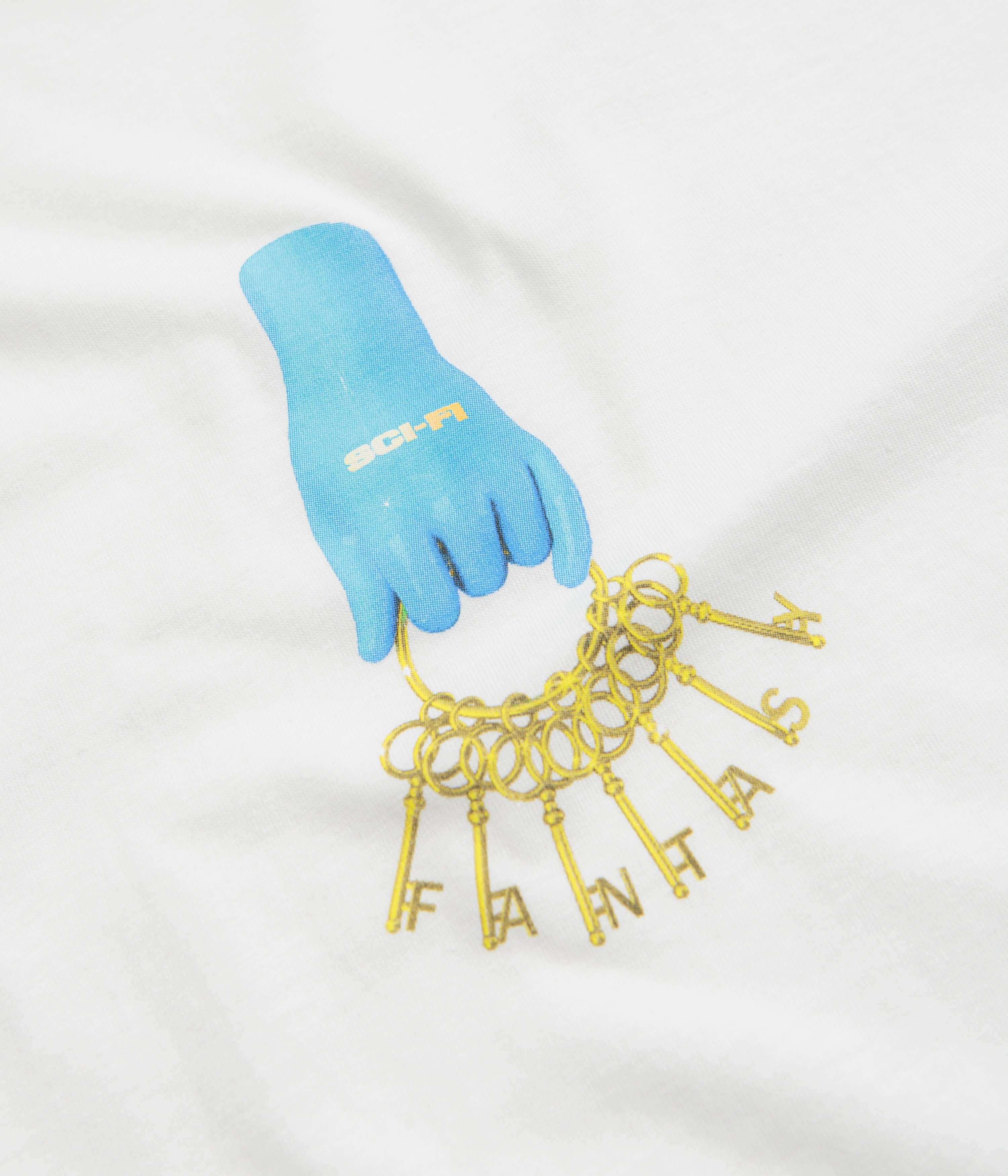 Sci-Fi Fantasy Keys T-Shirt - White Lined interior park