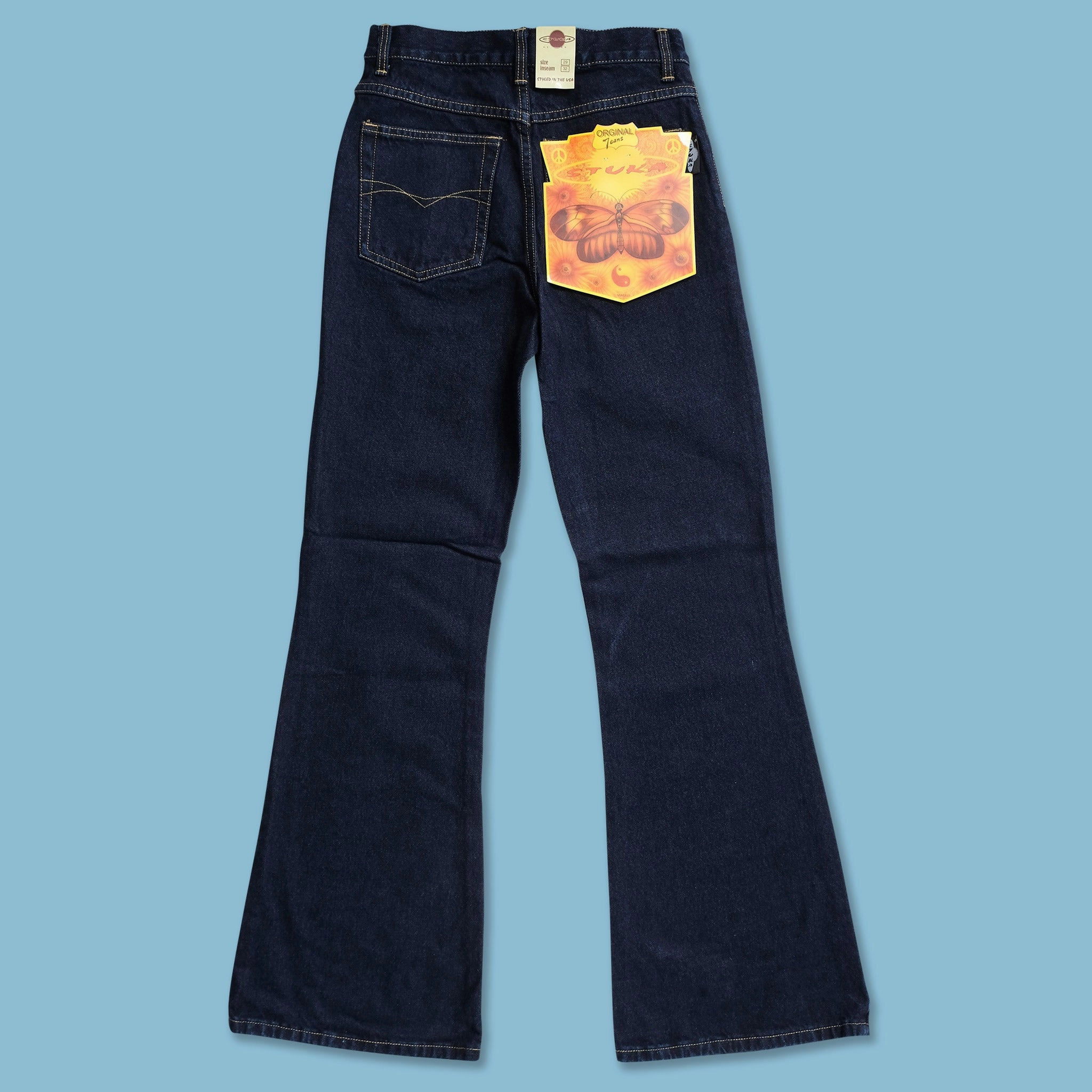 Y2K Bootcut Denim Pants EcoFriendlyMaterials Sleek Design