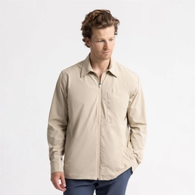 WrinkleResistant wedding ceremony Golf Overshirt Beige