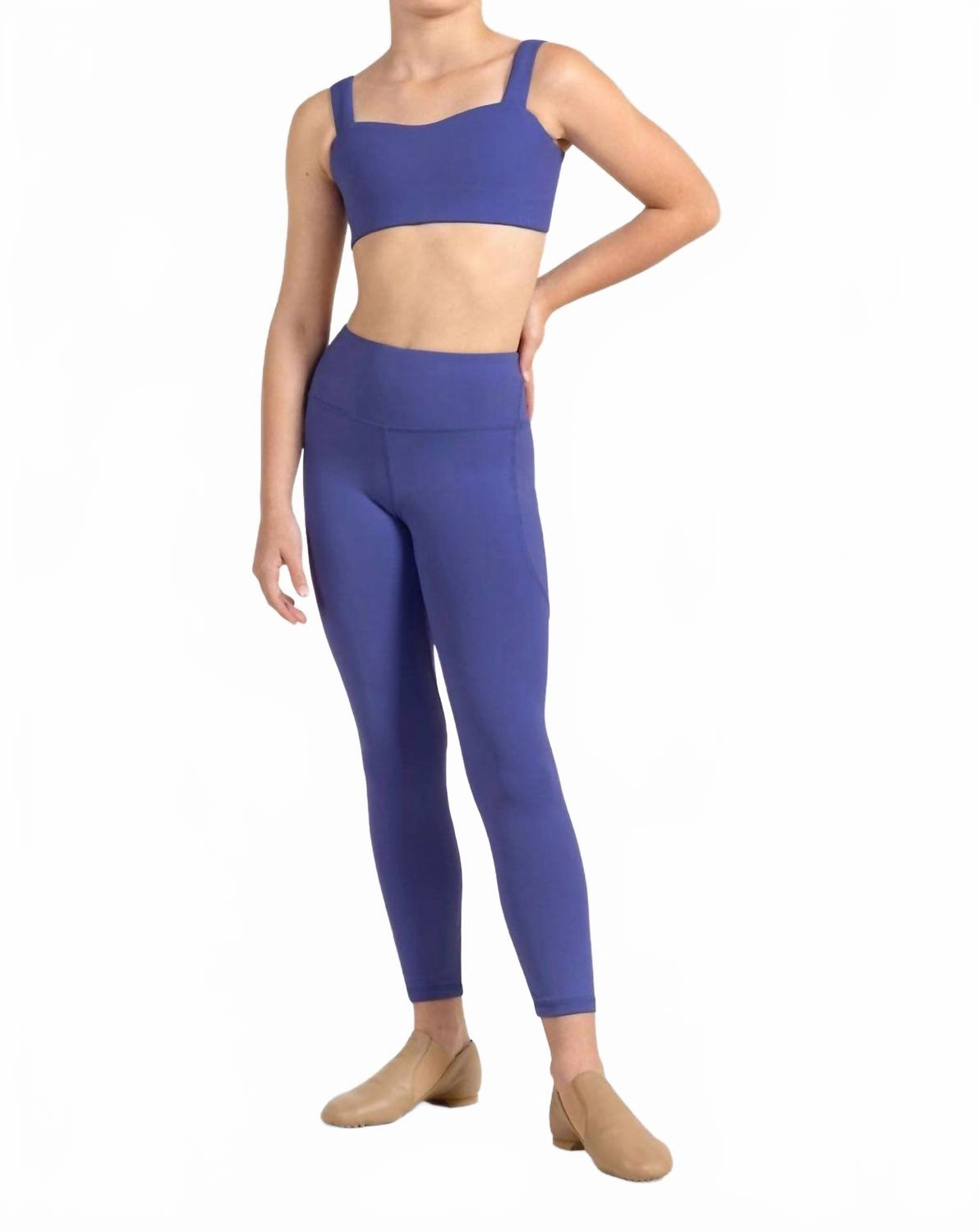 Casual Comfort Fit Girls Fern 7/8 Legging In Iris