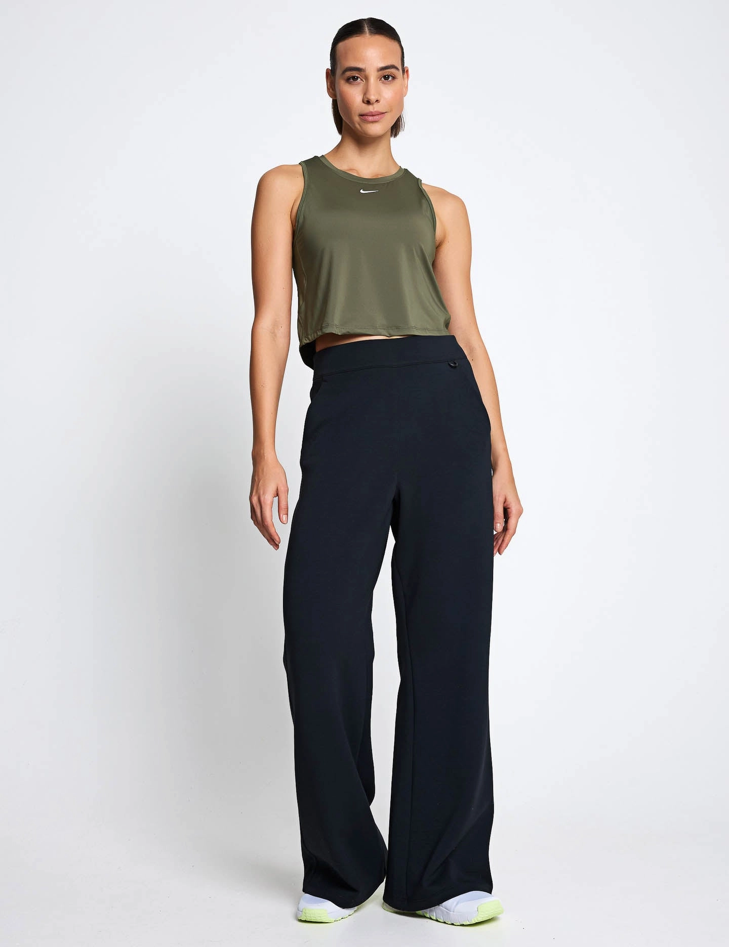 rural scene camouflage color One Classic Dri-FIT Cropped Tank - Medium Olive/White