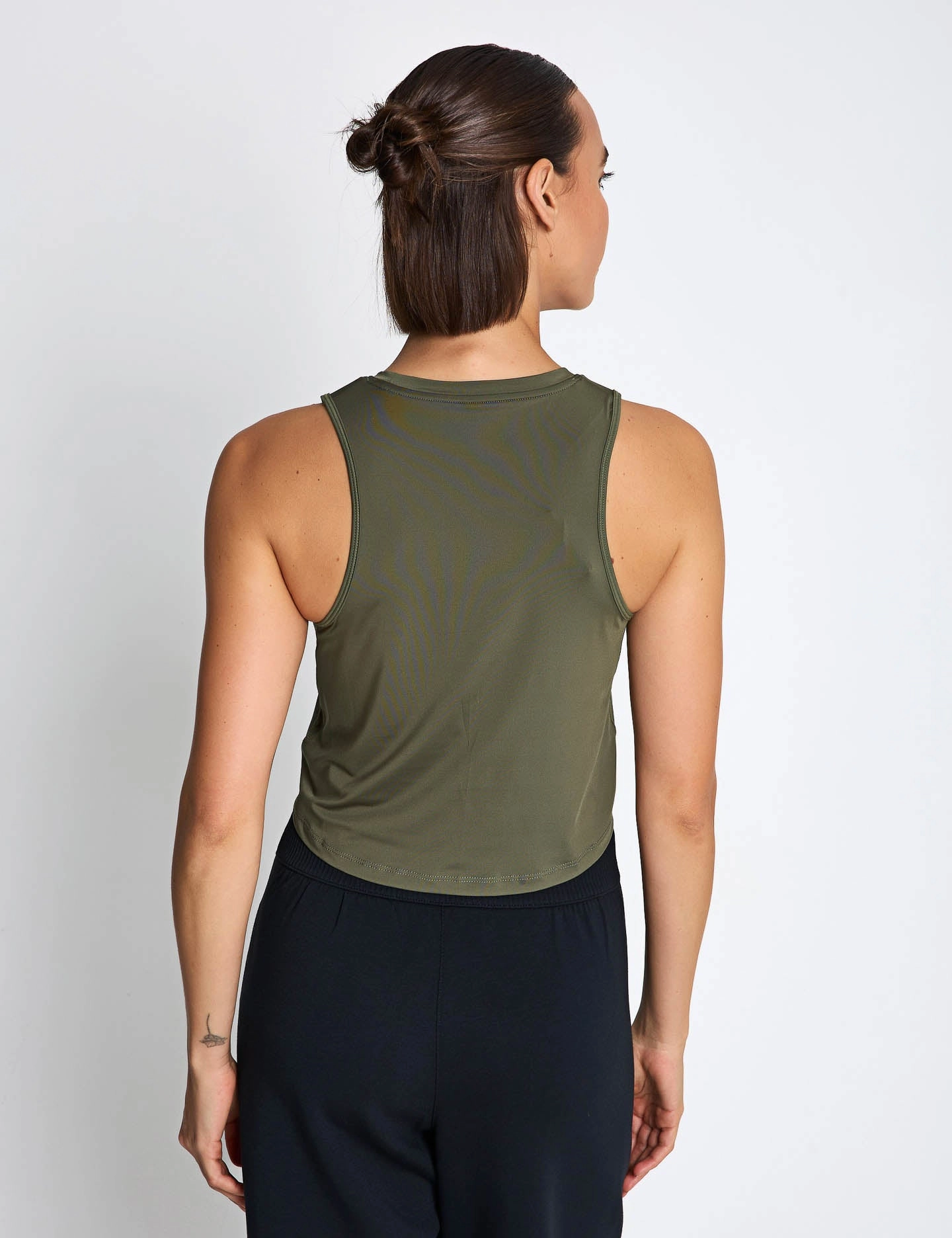 user - friendly Temperature Regulation Fabric One Classic Dri-FIT Cropped Tank - Medium Olive/White