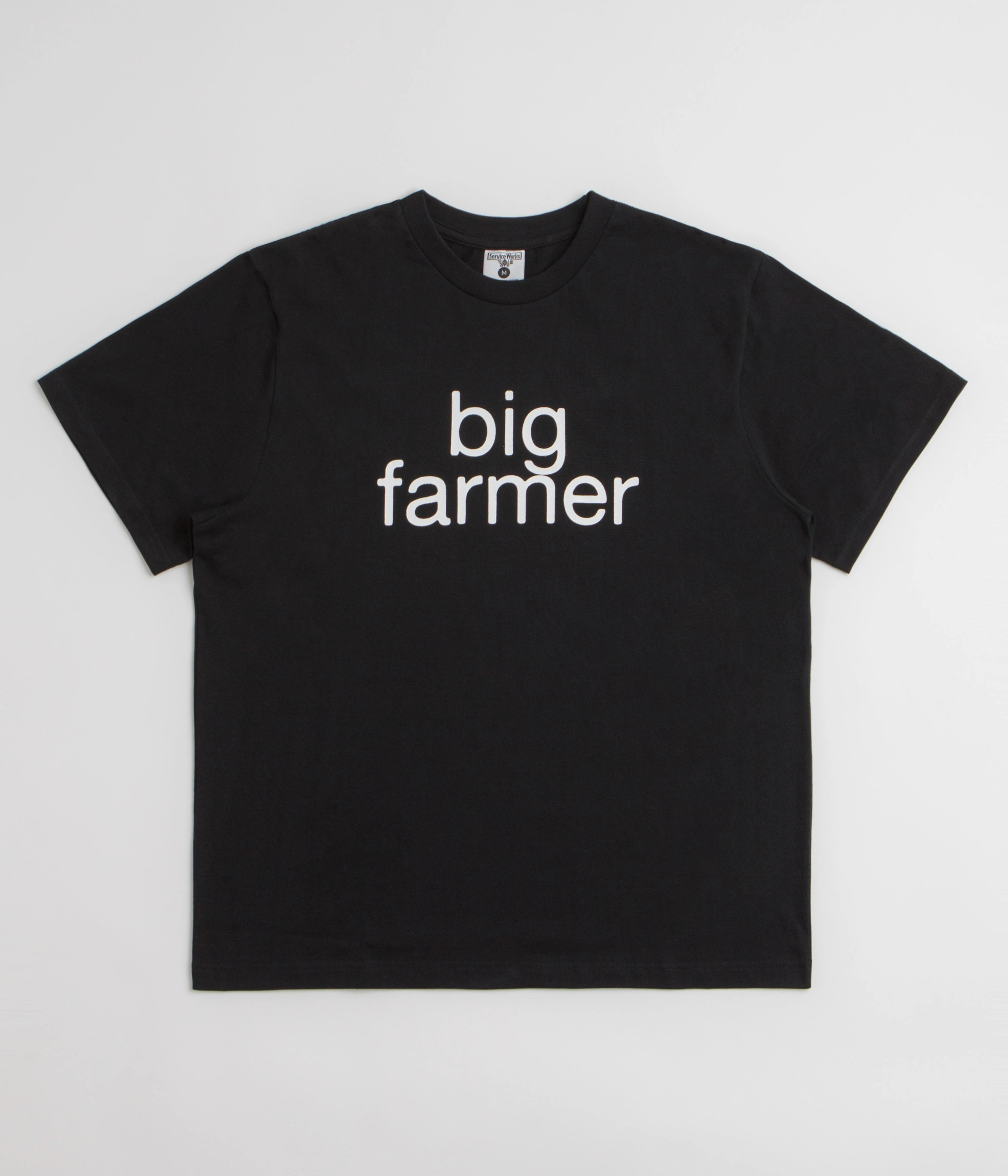 denim shorts silhouette Service Works Big Farmer T-Shirt - Black