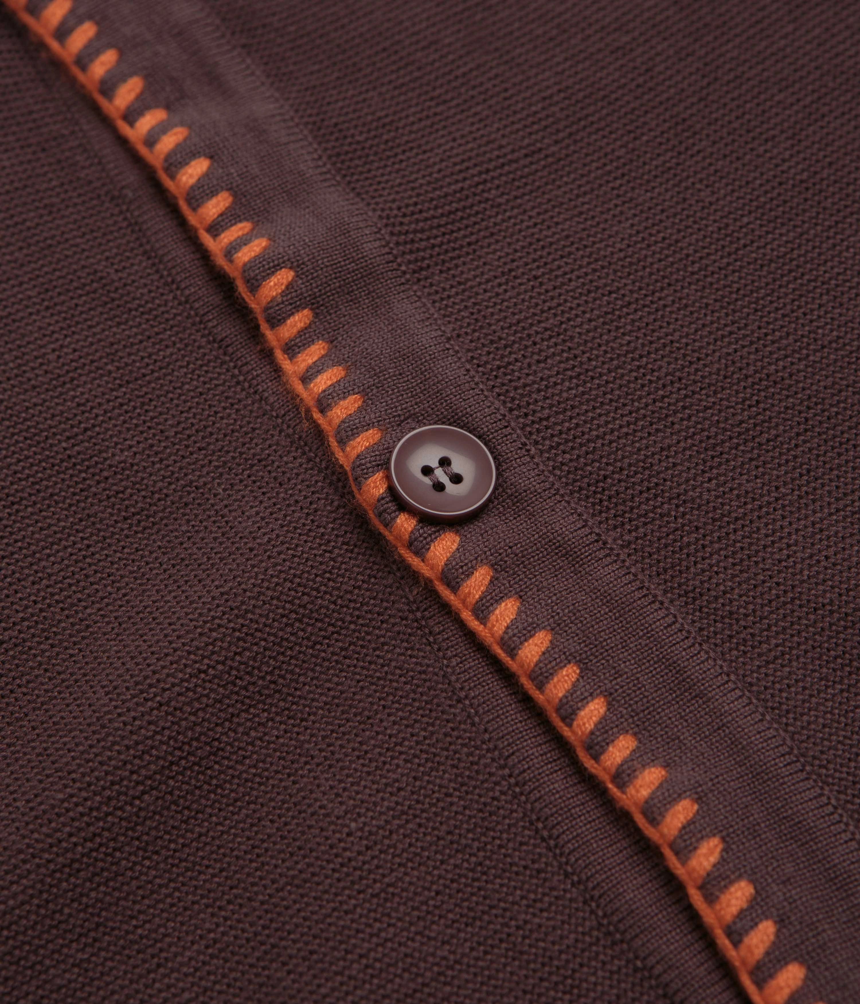 Service Works Blanket Stitch Cardigan - Brown product vacation wear freedom product business casual sophistication