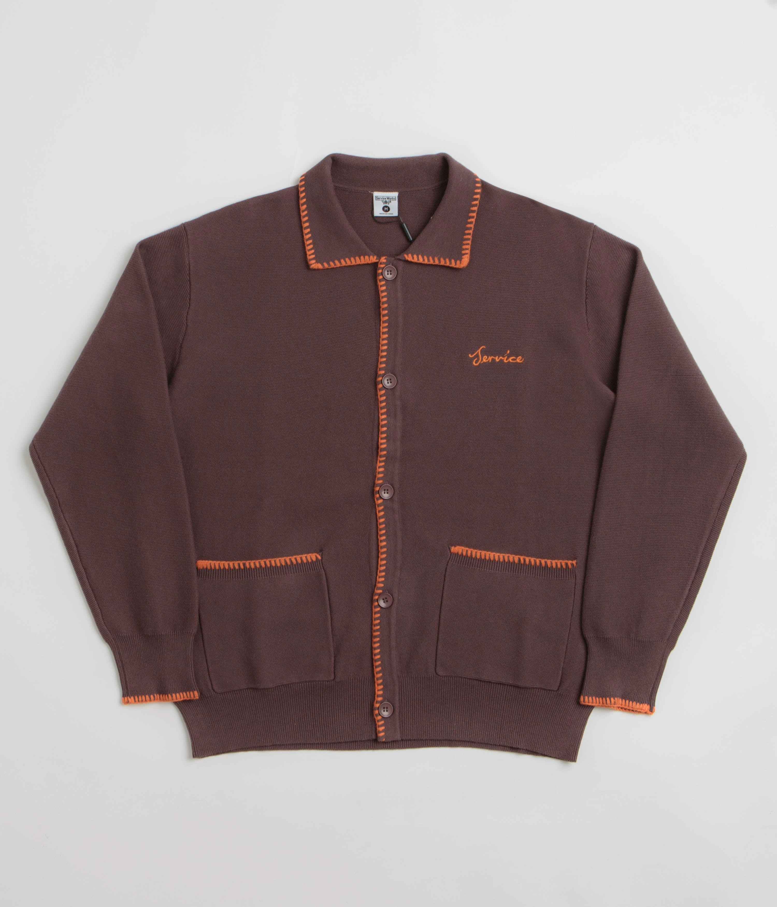 Flannel Service Works Blanket Stitch Cardigan - Brown