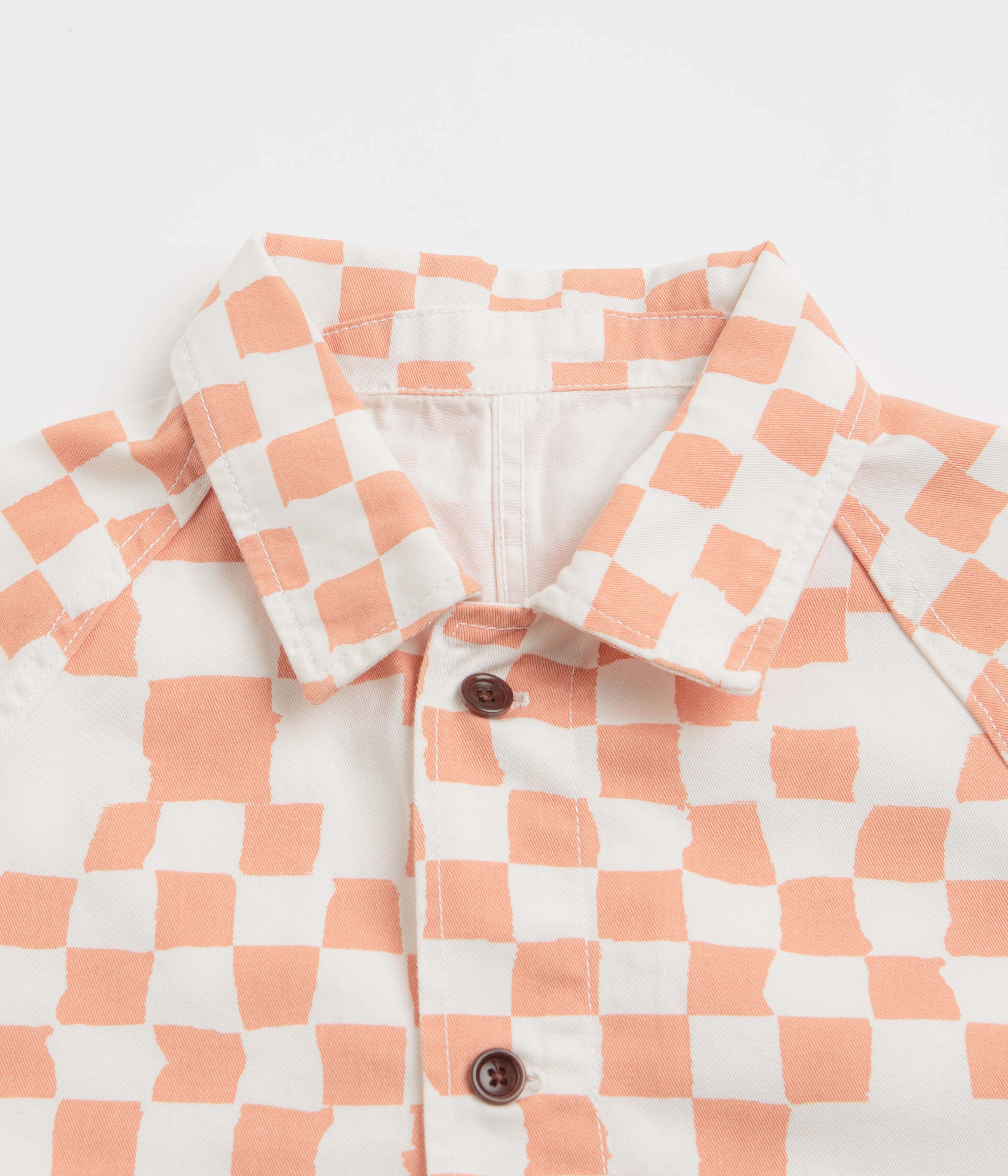 variety Service Works Drill Printed FOH Jacket - Salmon Checker