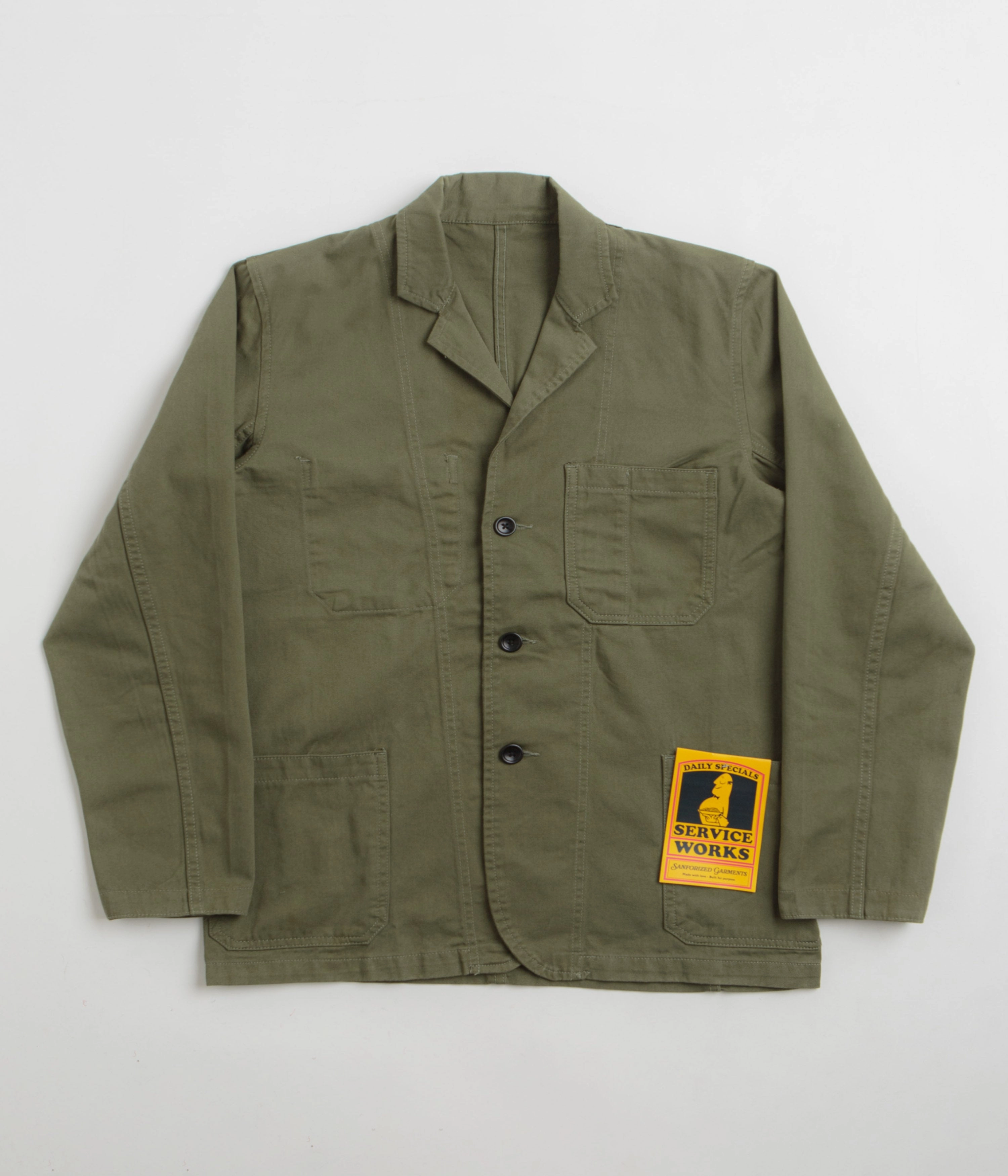 Bold Look Service Works Drill Server Suit Jacket - Olive