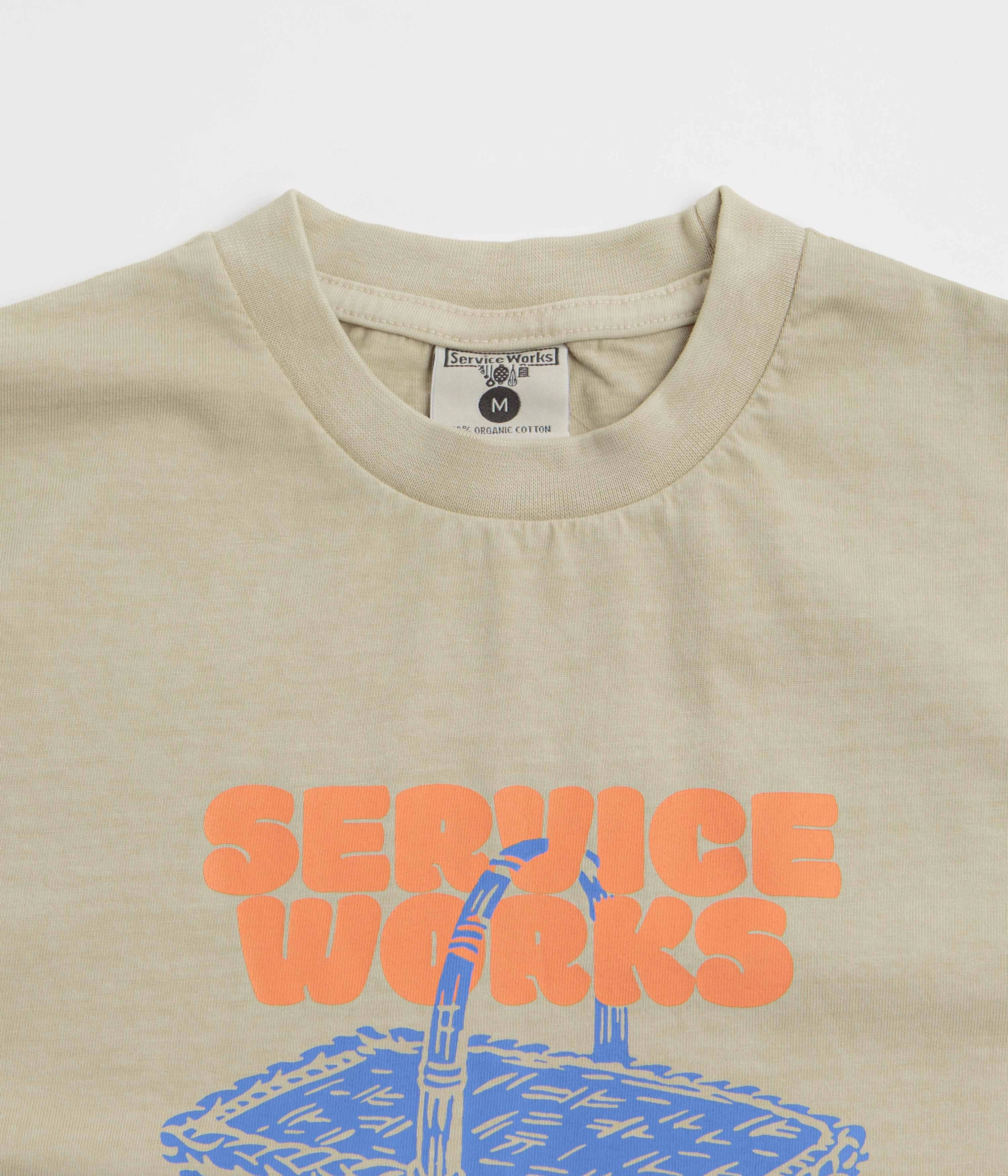 Service Works En Plein Air T-Shirt - Stone hotel Button Closure