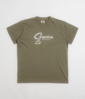 Service Works Espresso T-Shirt - Olive Exhibition