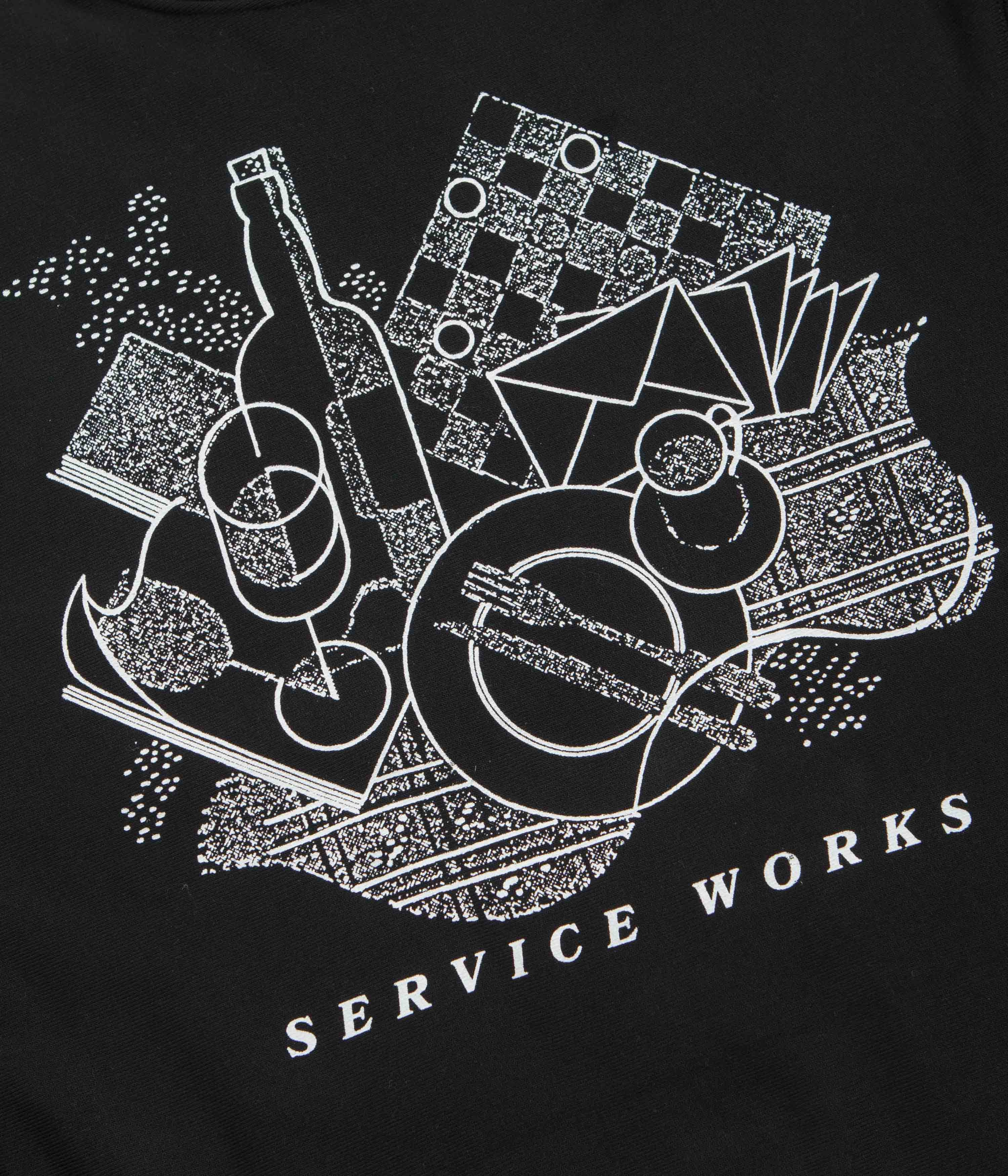 casual top product luxury indulgence Service Works Frequent Flyer Crewneck Sweatshirt - Black