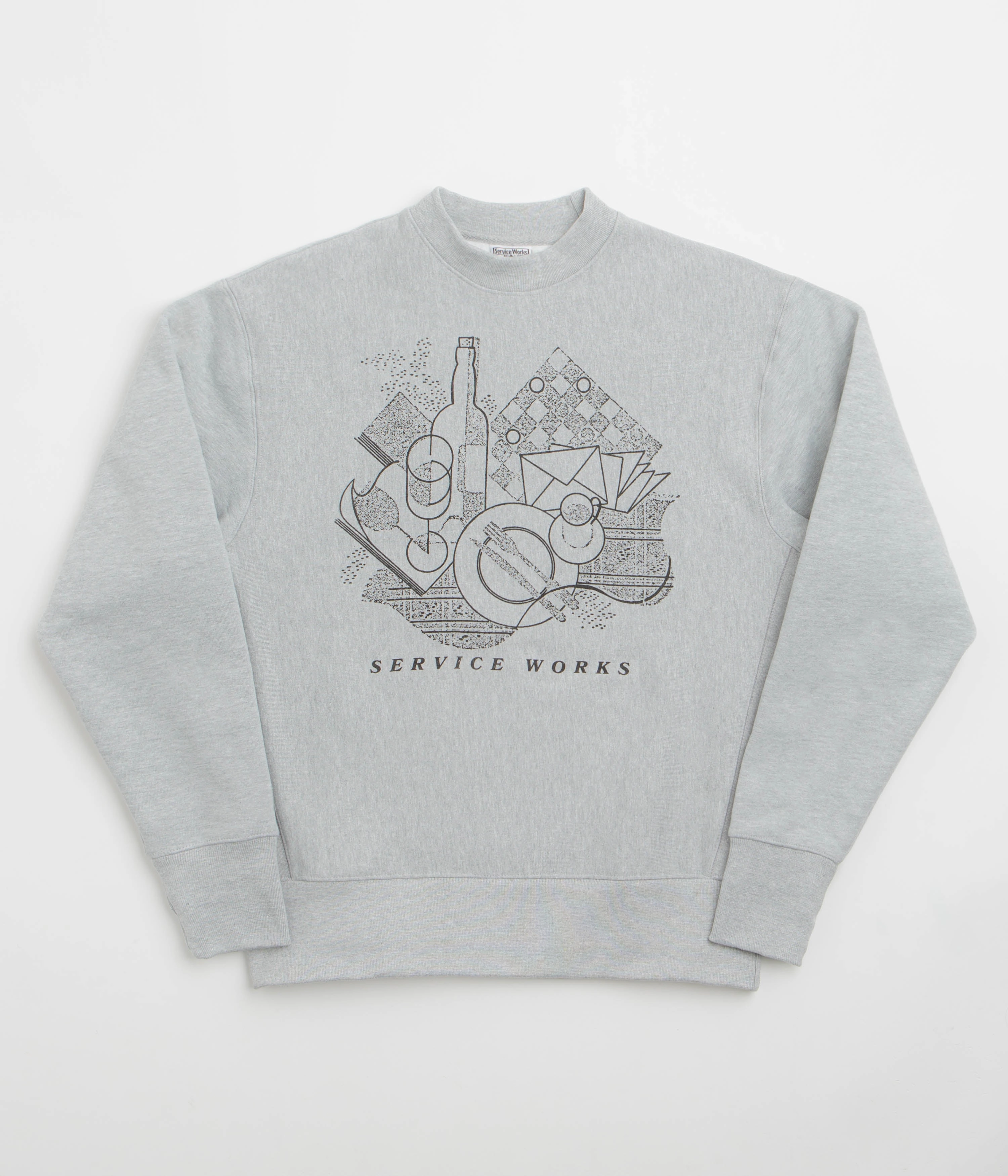Service Works Frequent Flyer Crewneck Sweatshirt - Heather Grey Relaxed Hoodie Comfy Outerwear