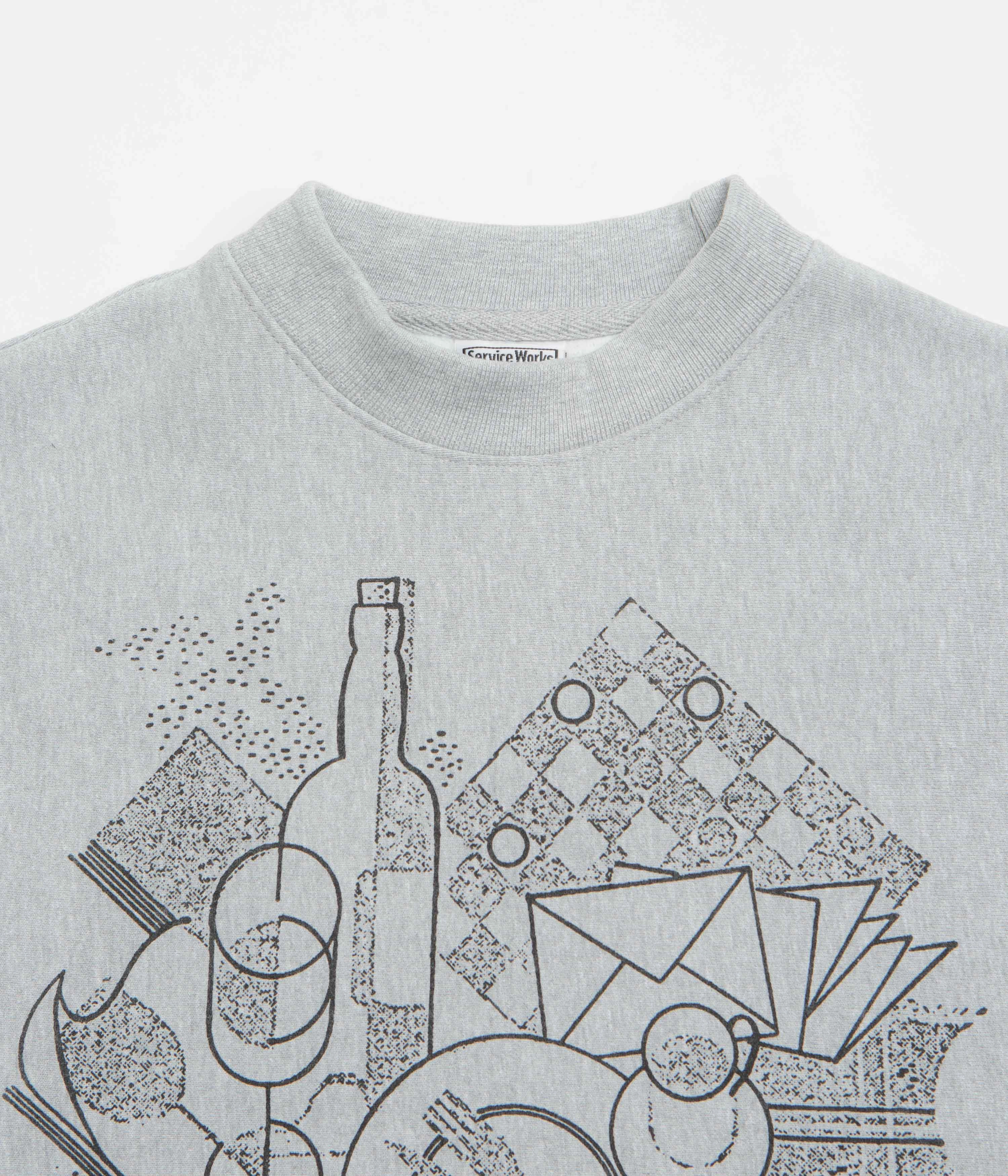 Yoga wear Modern Active Service Works Frequent Flyer Crewneck Sweatshirt - Heather Grey