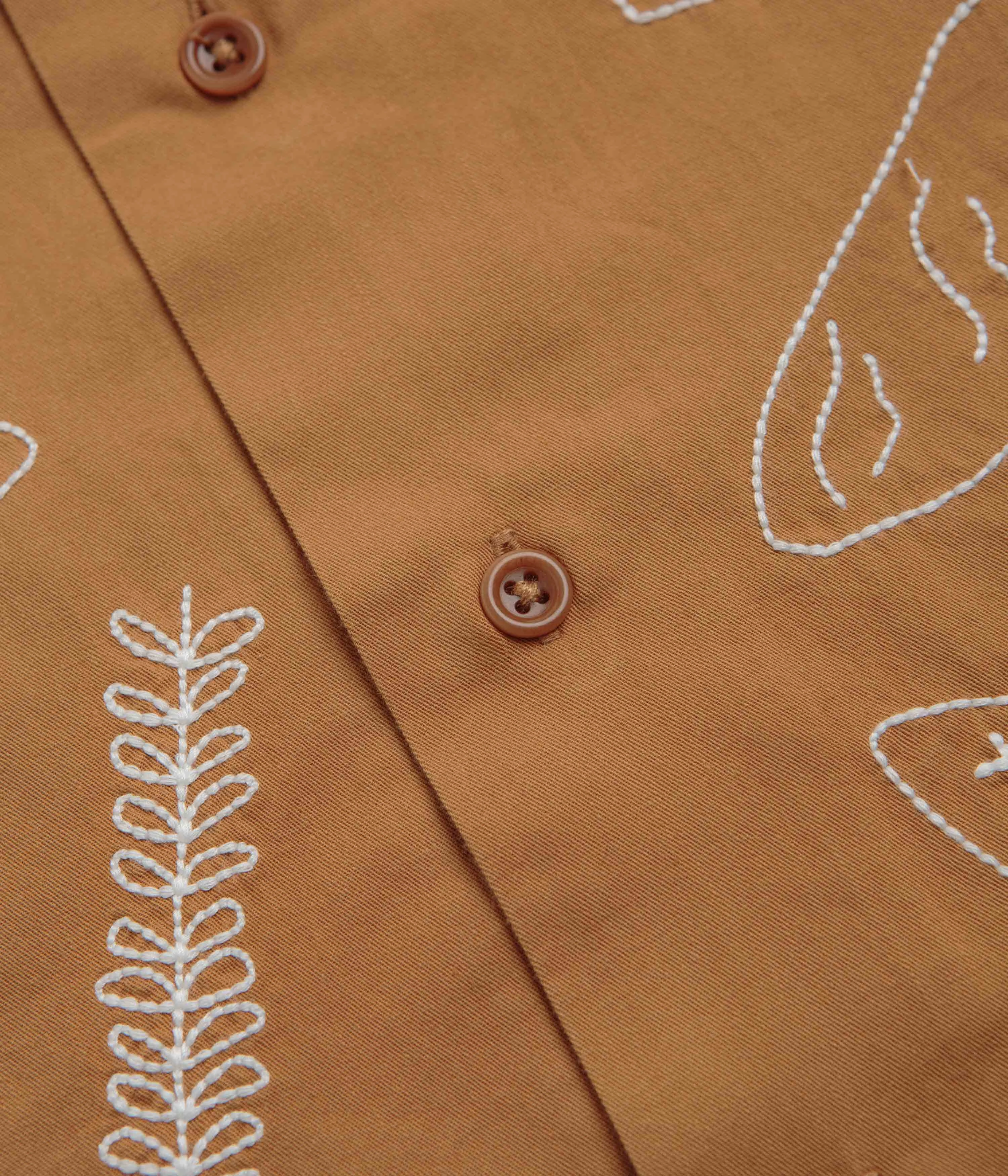 Service Works Light Twill Picnic Short Sleeve Shirt - Burnt Sugar Handcrafted Detail networking event