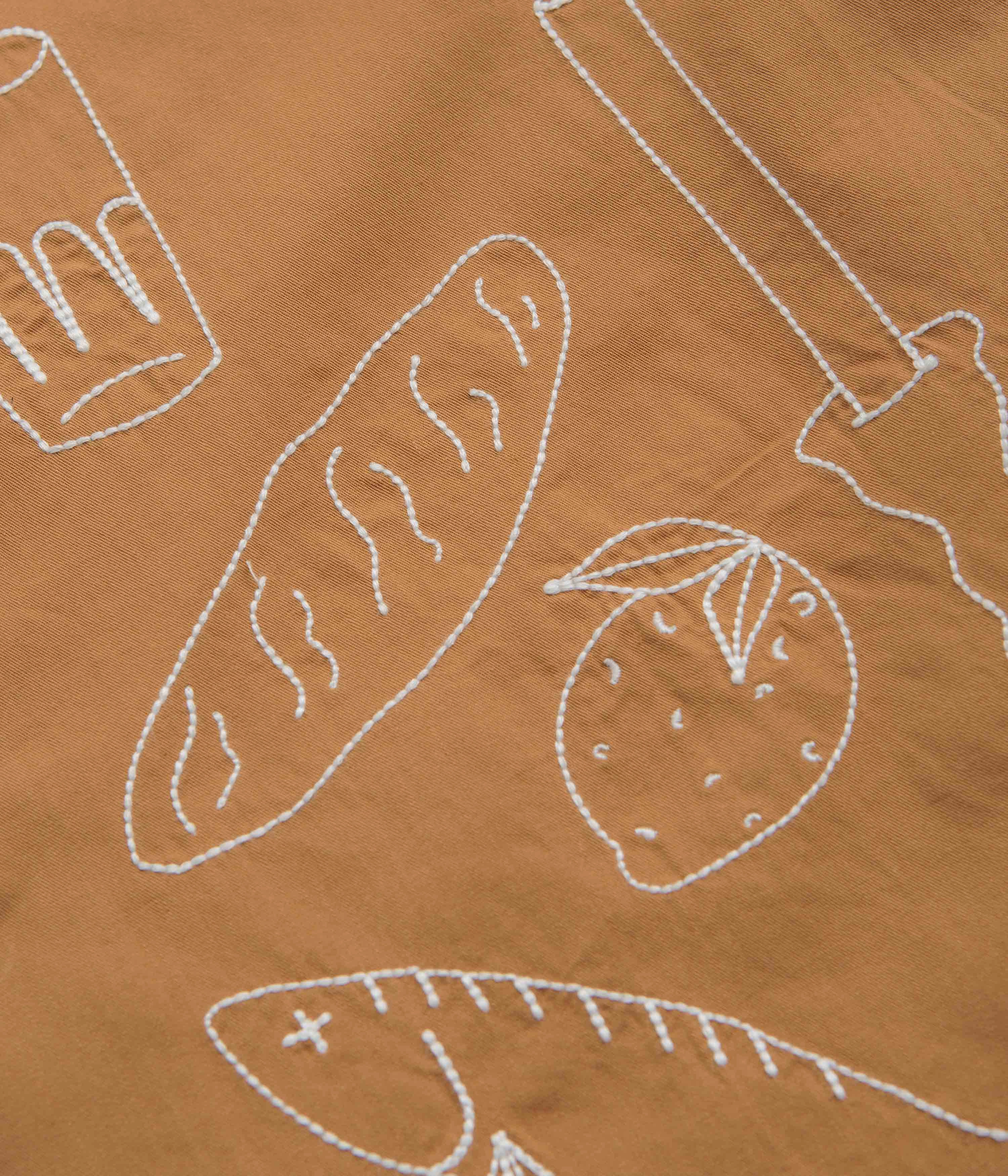 Moisture Management Tech Lightweight Fabric Service Works Light Twill Picnic Short Sleeve Shirt - Burnt Sugar