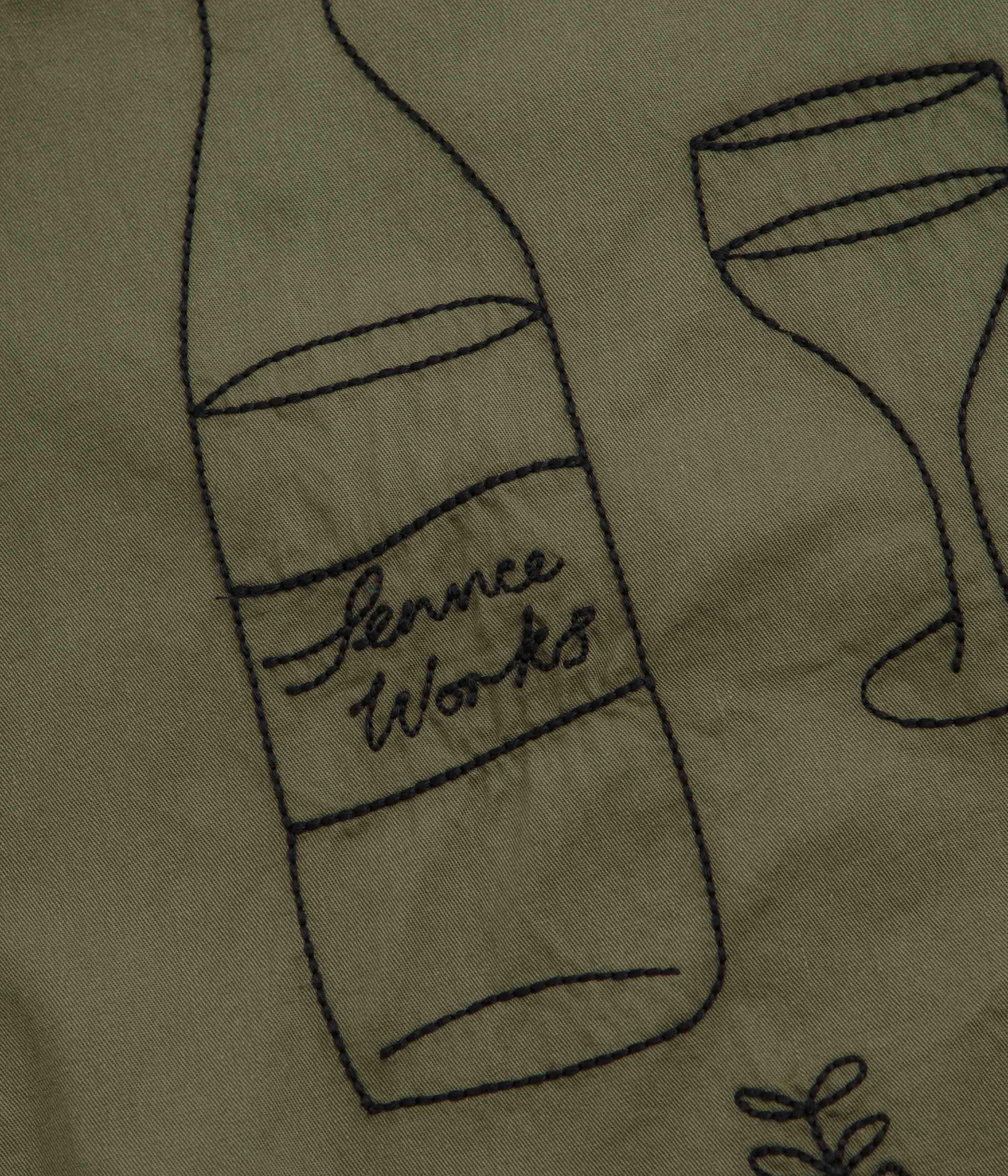 Service Works Light Twill Picnic Short Sleeve Shirt - Olive Winter Collection