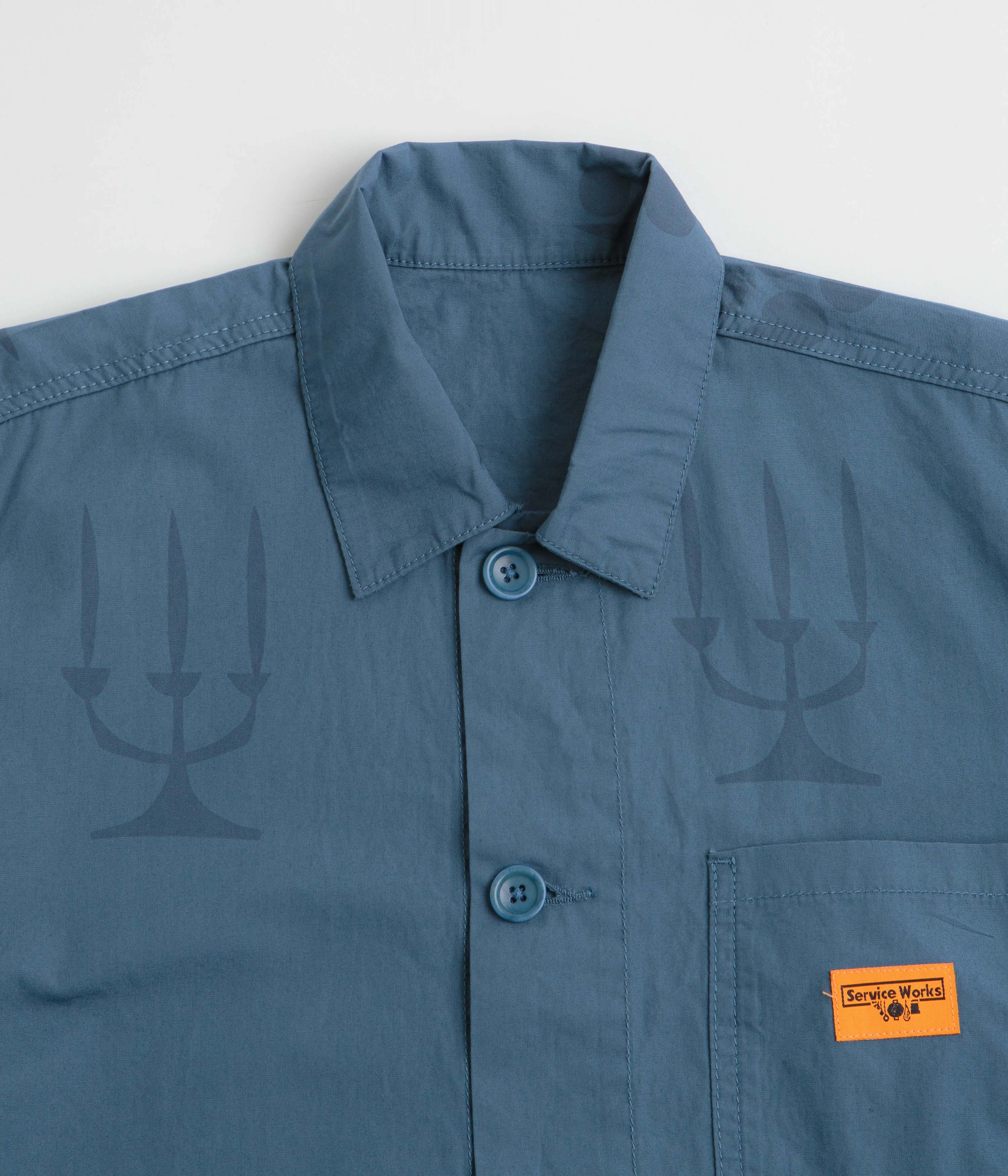 Service Works Poplin Printed Chore Shirt - Slate hypoallergenic material