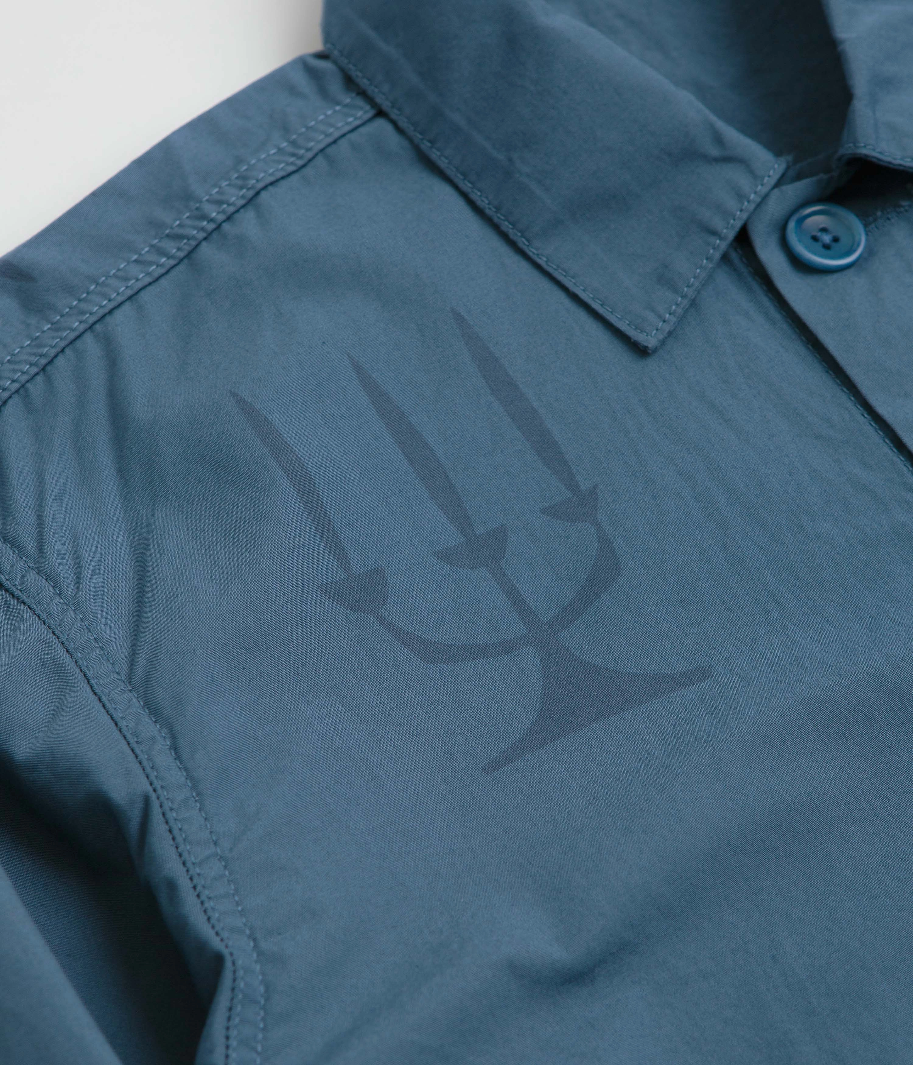 Service Works Poplin Printed Chore Shirt - Slate Light Wear Monochrome Palette