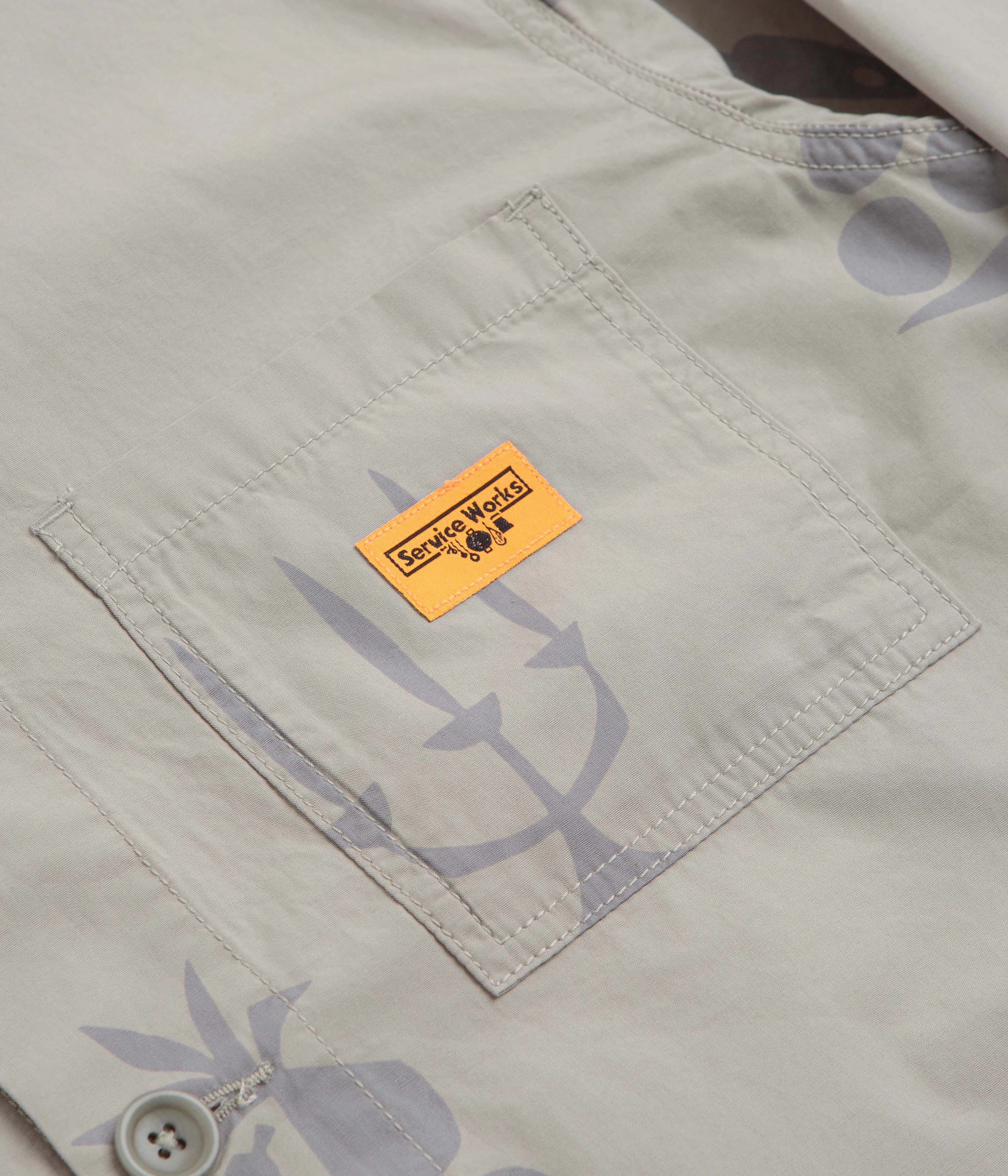 Service Works Poplin Printed Chore Shirt - Stone Polished Look Everyday Essential