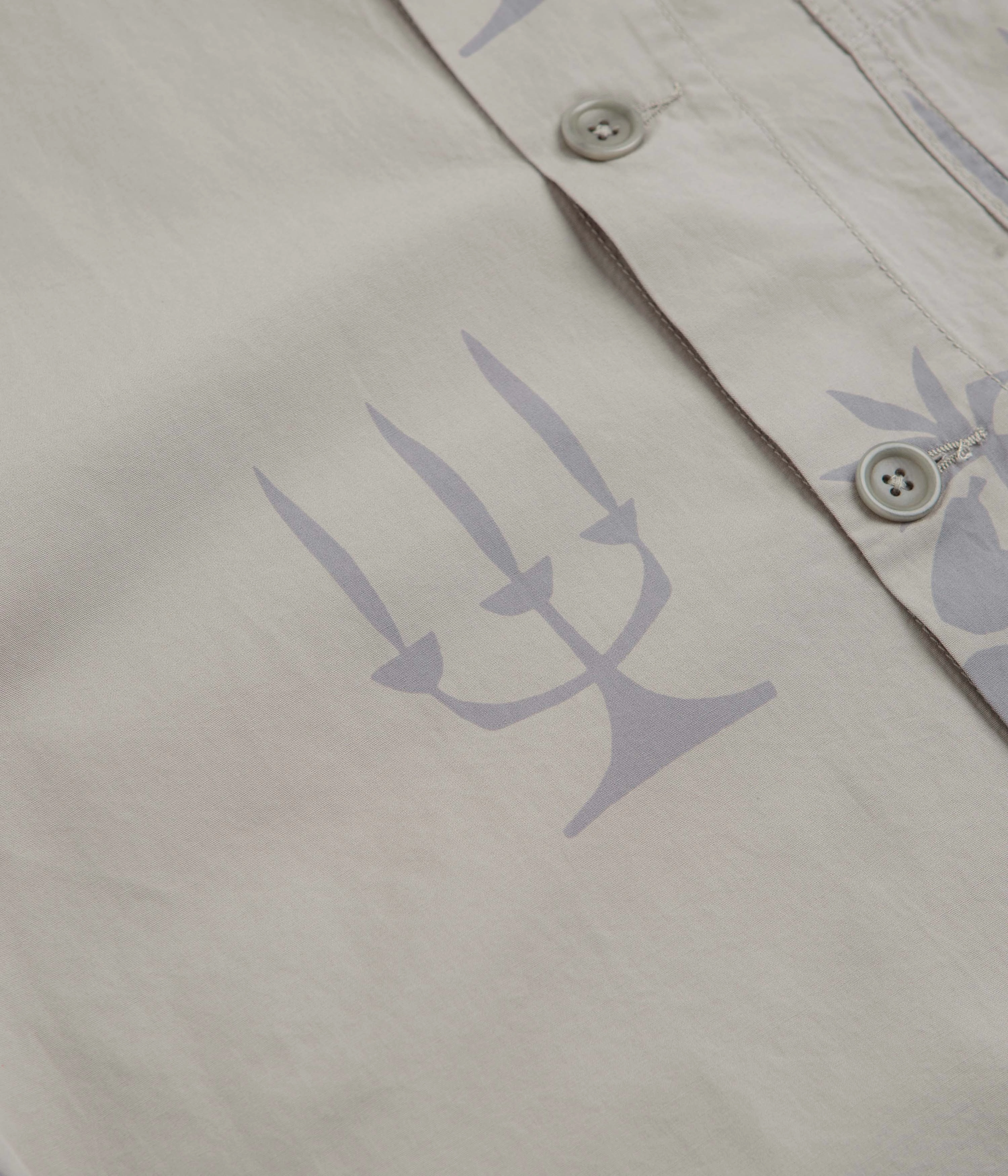 Service Works Poplin Printed Chore Shirt - Stone Eco friendly materials Artistic Design