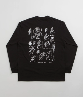 Ruffled Polar Sad at Times Long Sleeve T-Shirt - Black