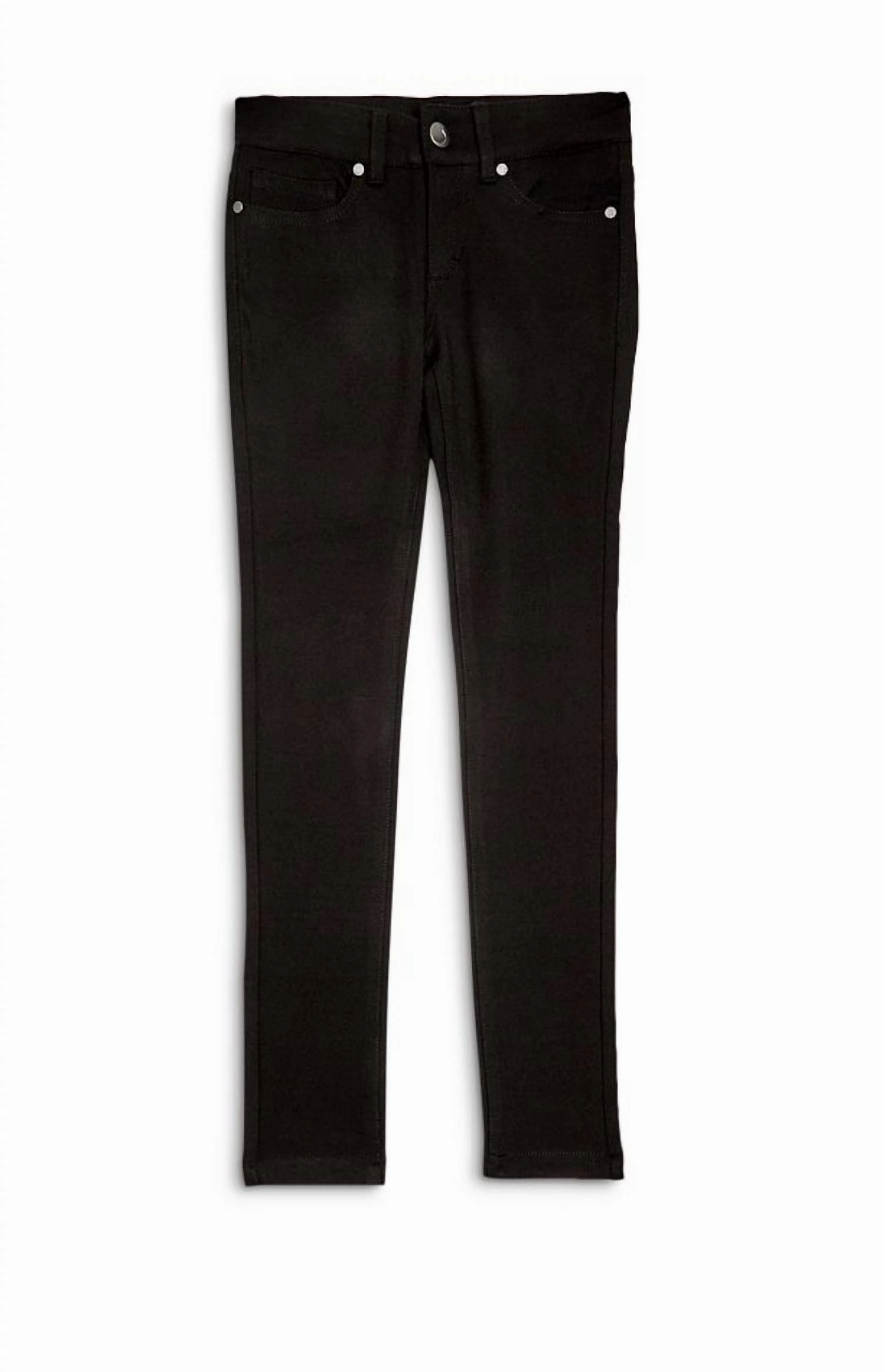 Girls' Ponte Skinny Mid Rise Legging In Black quick dry Slip Resistant