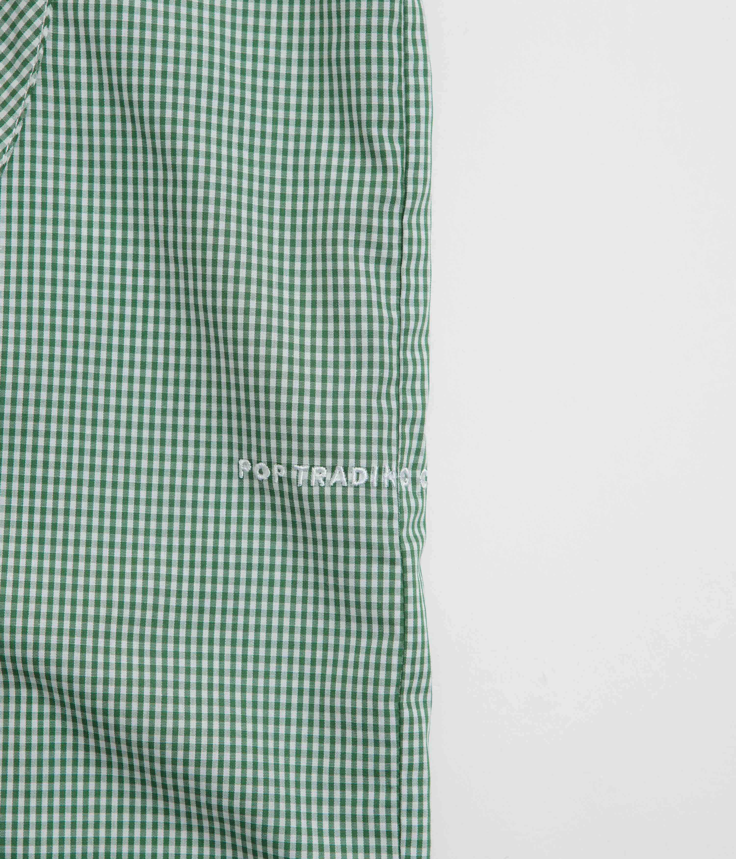 Holiday Travel Pop Trading Company O Short Sleeve Gingham Shirt - Green / White
