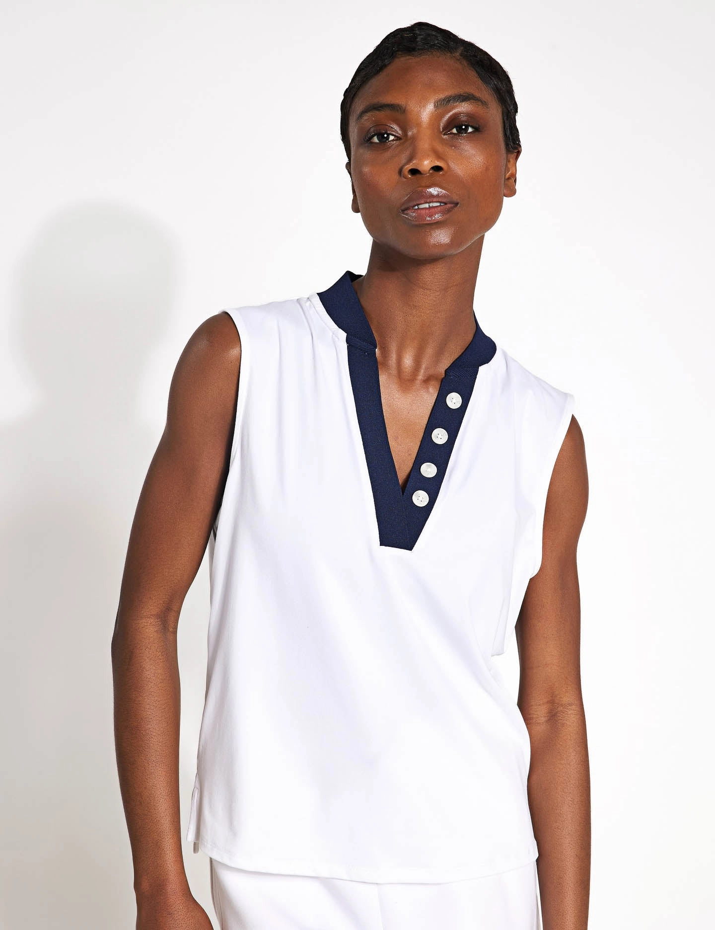 special forces Minimalist Sport Style Shelby Performance Tank - White/Blue Nights