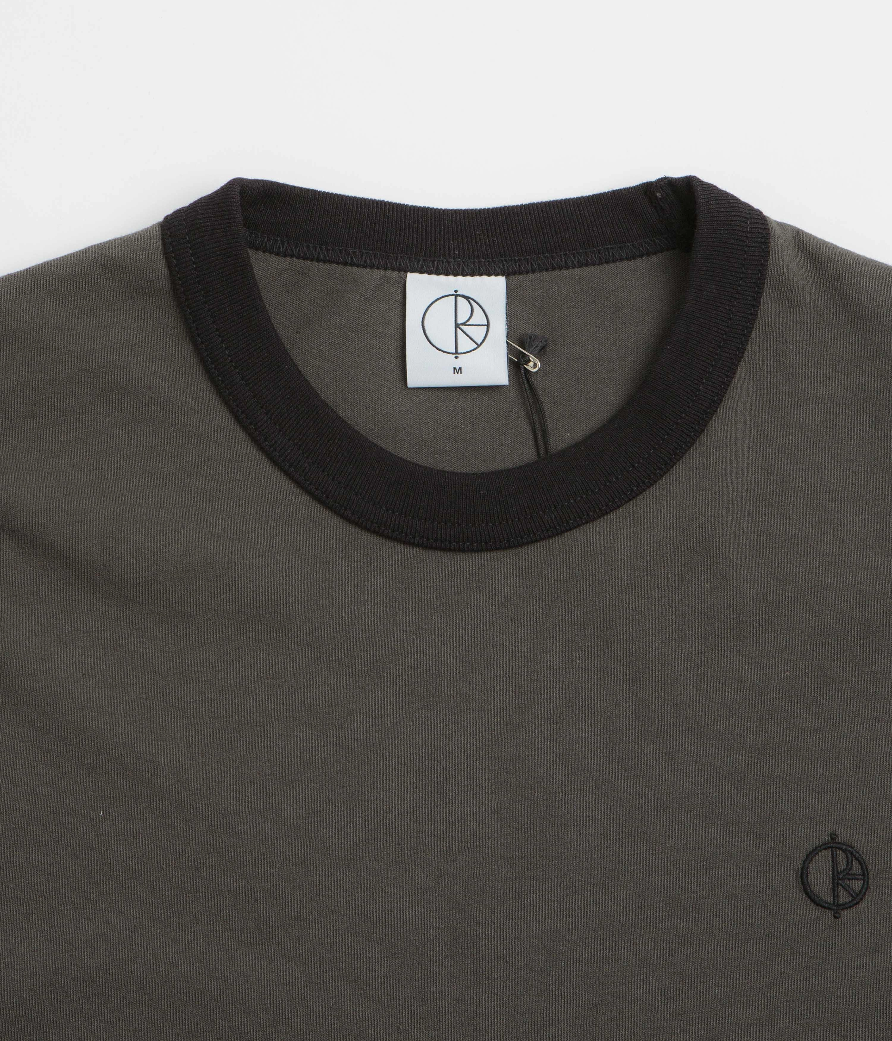 Trendy Polar Ringer T-Shirt - Dirty Black / Black