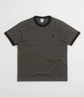 Female Polar Ringer T-Shirt - Dirty Black / Black