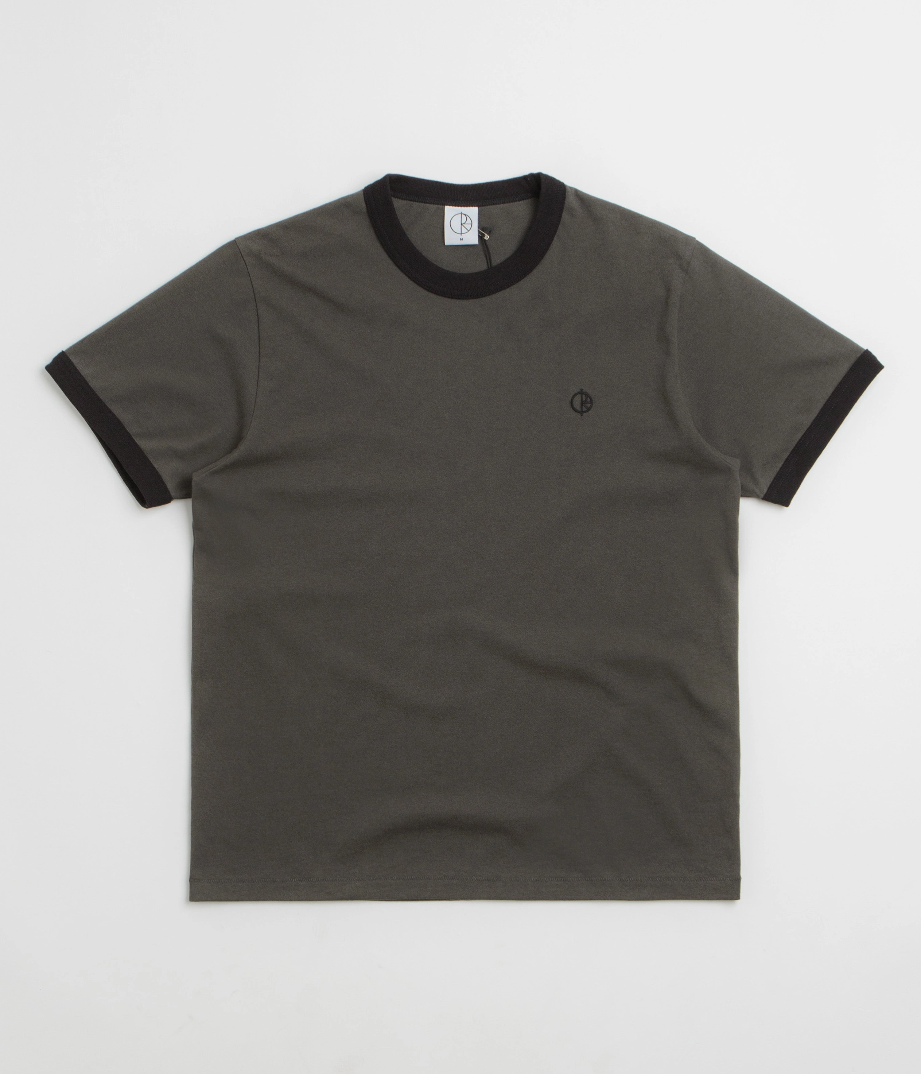 Female Polar Ringer T-Shirt - Dirty Black / Black