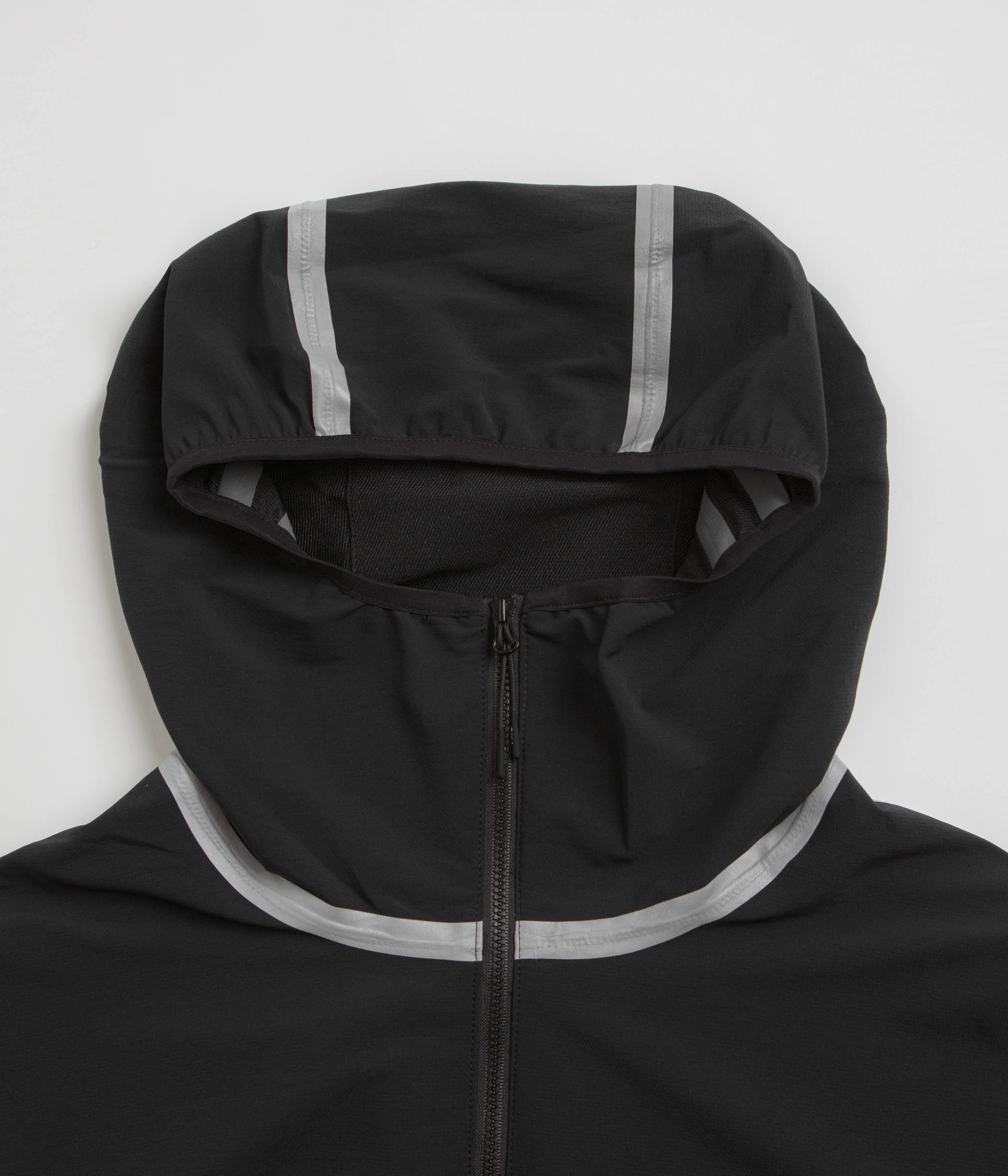 Purple Mountain Observatory Soft Shell Balaclava Jacket - Black / White artists WaterproofSeams