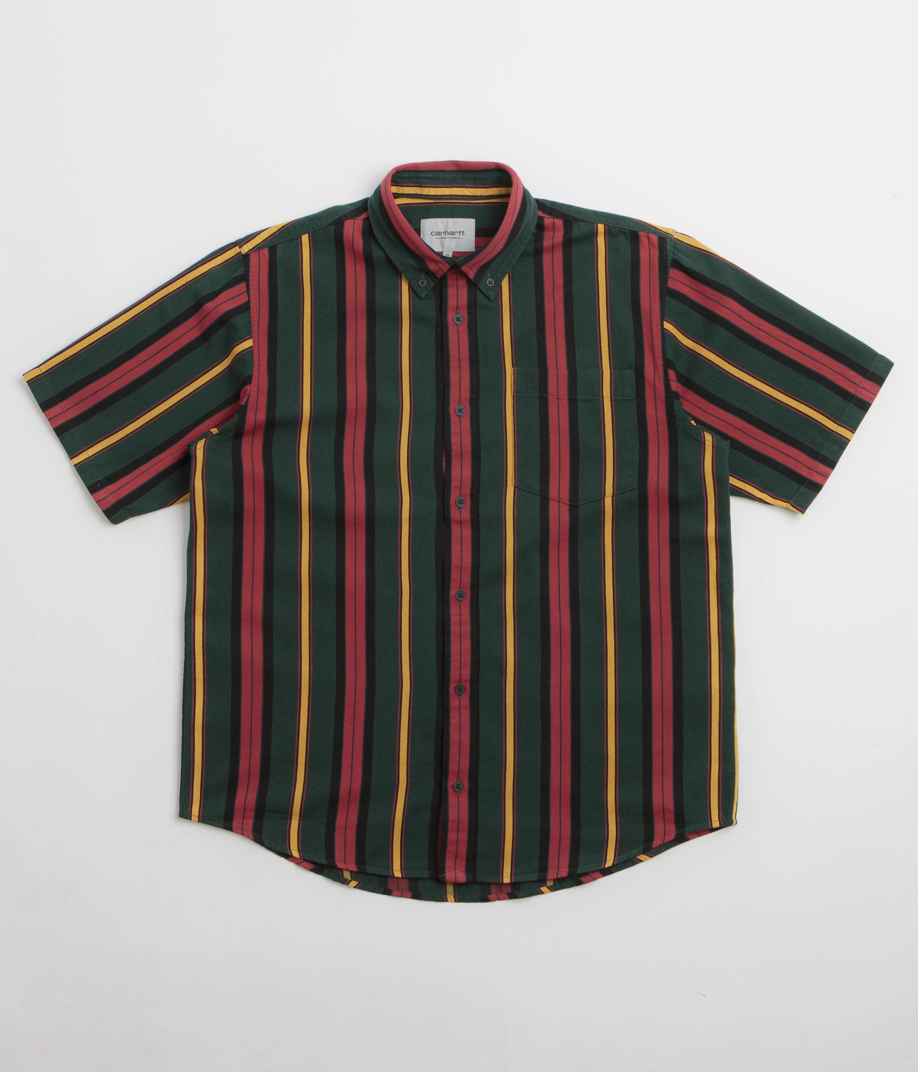 Carhartt Jarrell Short Sleeve Shirt - Jarrell Stripe / Conifer / Black Casual Friday