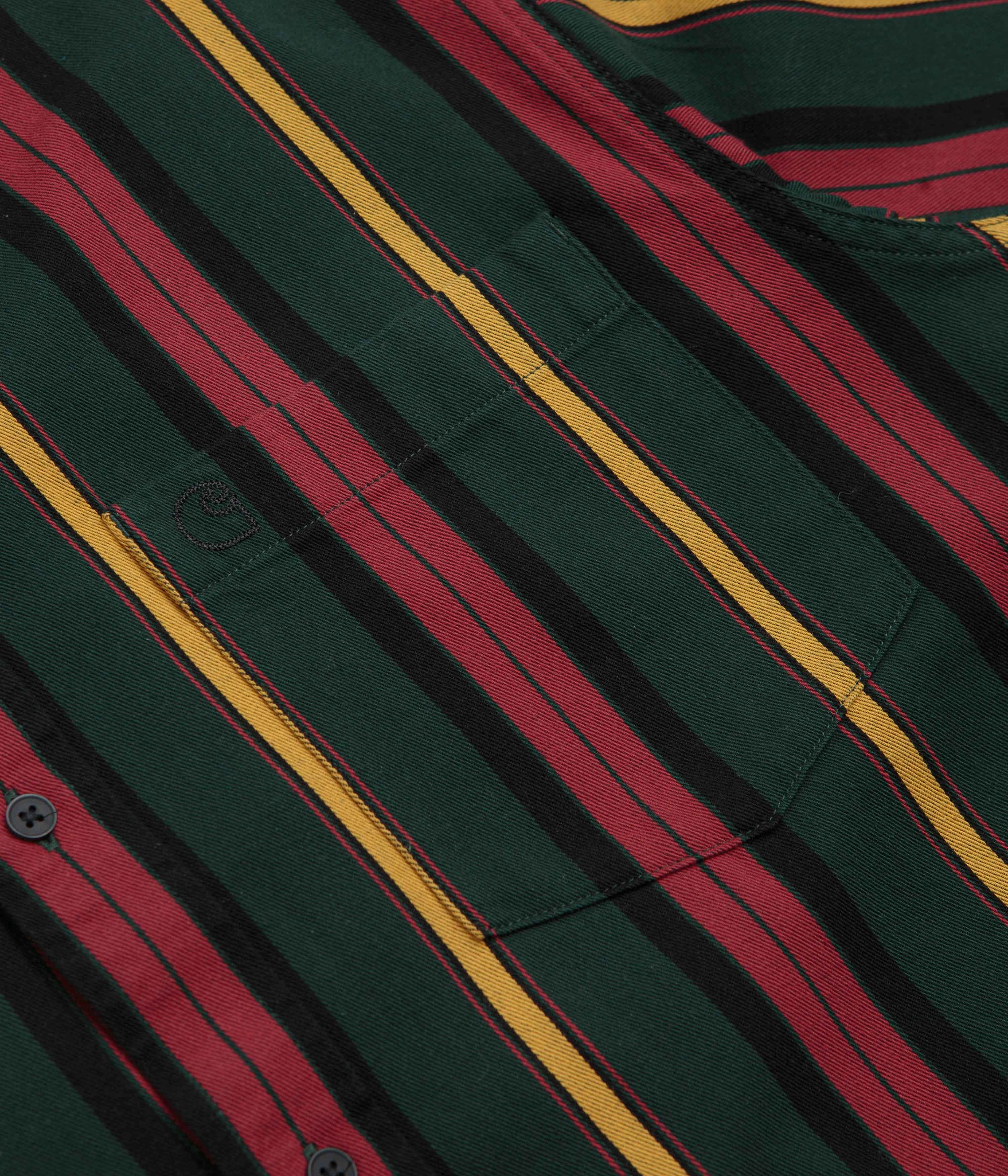 Comfort Fit Carhartt Jarrell Short Sleeve Shirt - Jarrell Stripe / Conifer / Black