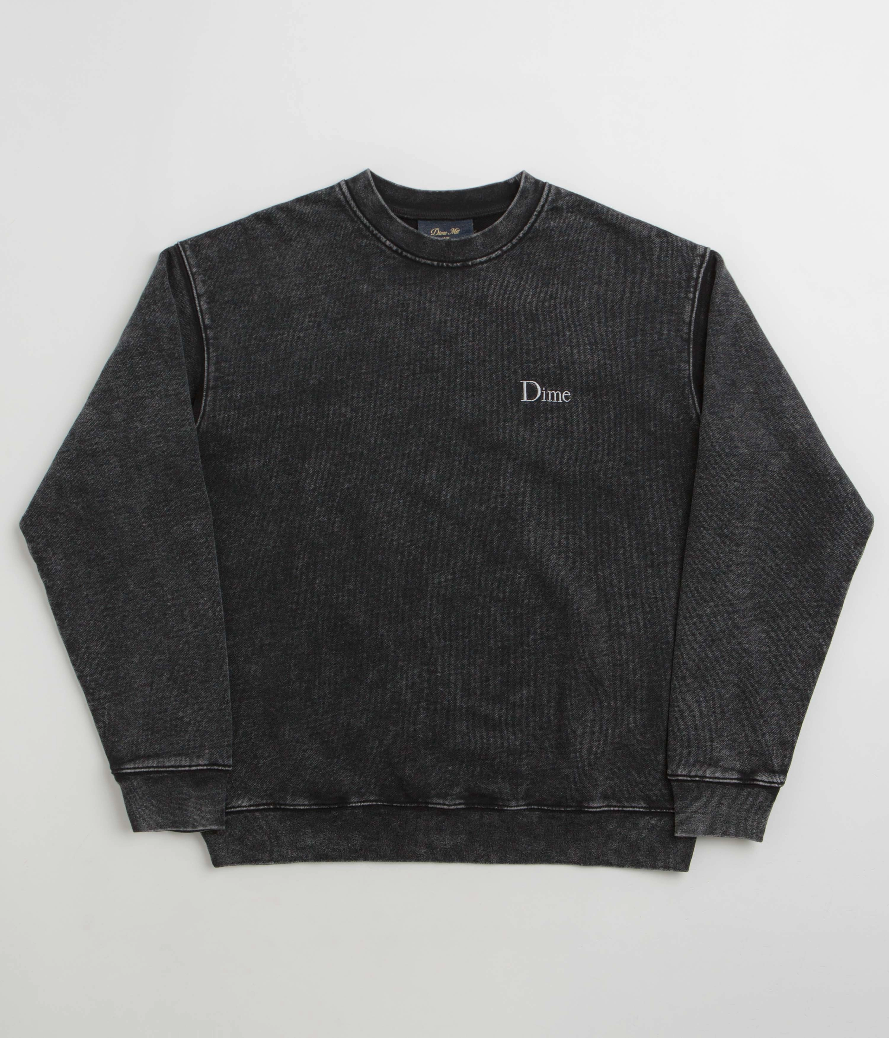 comfortable for sitting Fresh Bold Dime Classic French Terry Crewneck Sweatshirt - Faded Black