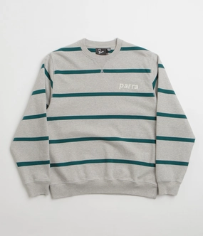 Men's product fluffy softness by Parra Pristine Striper Crewneck Sweatshirt - Heather Grey